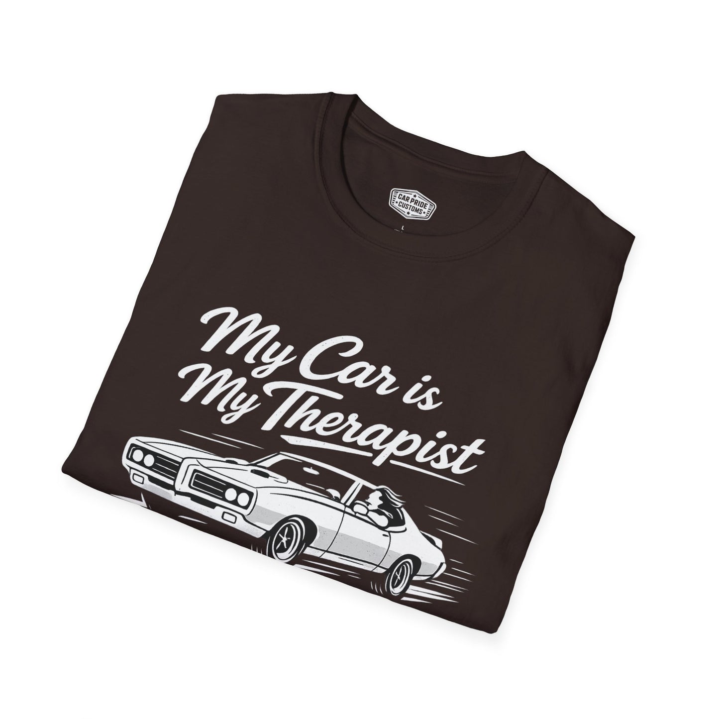 My Car is My Therapist | 1968 Pontiac GTO T-Shirt | Funny Muscle Car Graphic Tee | Car Pride Shirt