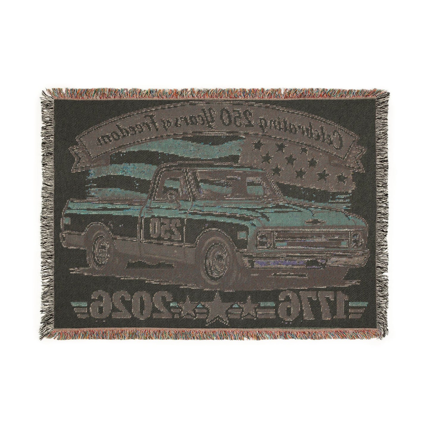 Chevy C10 Pickup SS Woven Throw Americana Patriotic Blanket | Automotive Home Decor | Collector Gift | Fathers Day Gift | Car Lover Gift