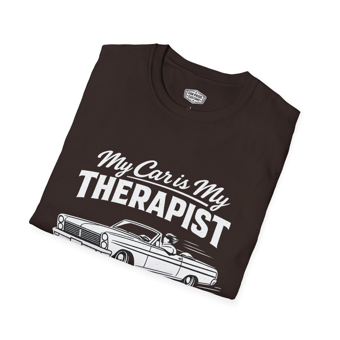 My Car is My Therapist | 1965 Ford Fairlane T-Shirt | Funny Classic Car Graphic Tee | Ford Convertible Shirt