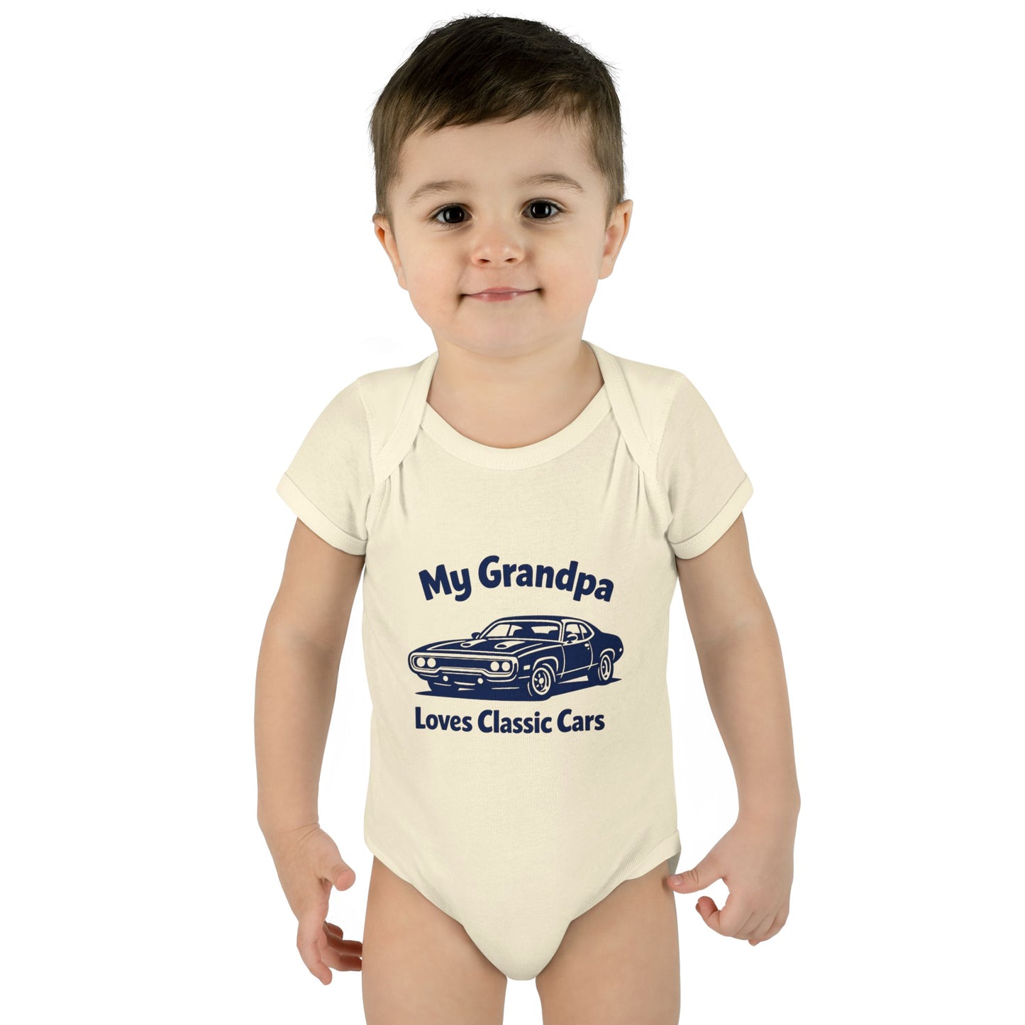 Funny Car Baby Onesie | Classic Car | Grandpa Car Lover Gift | 1971 Plymouth Road Runner | Grandpa Likes Cars