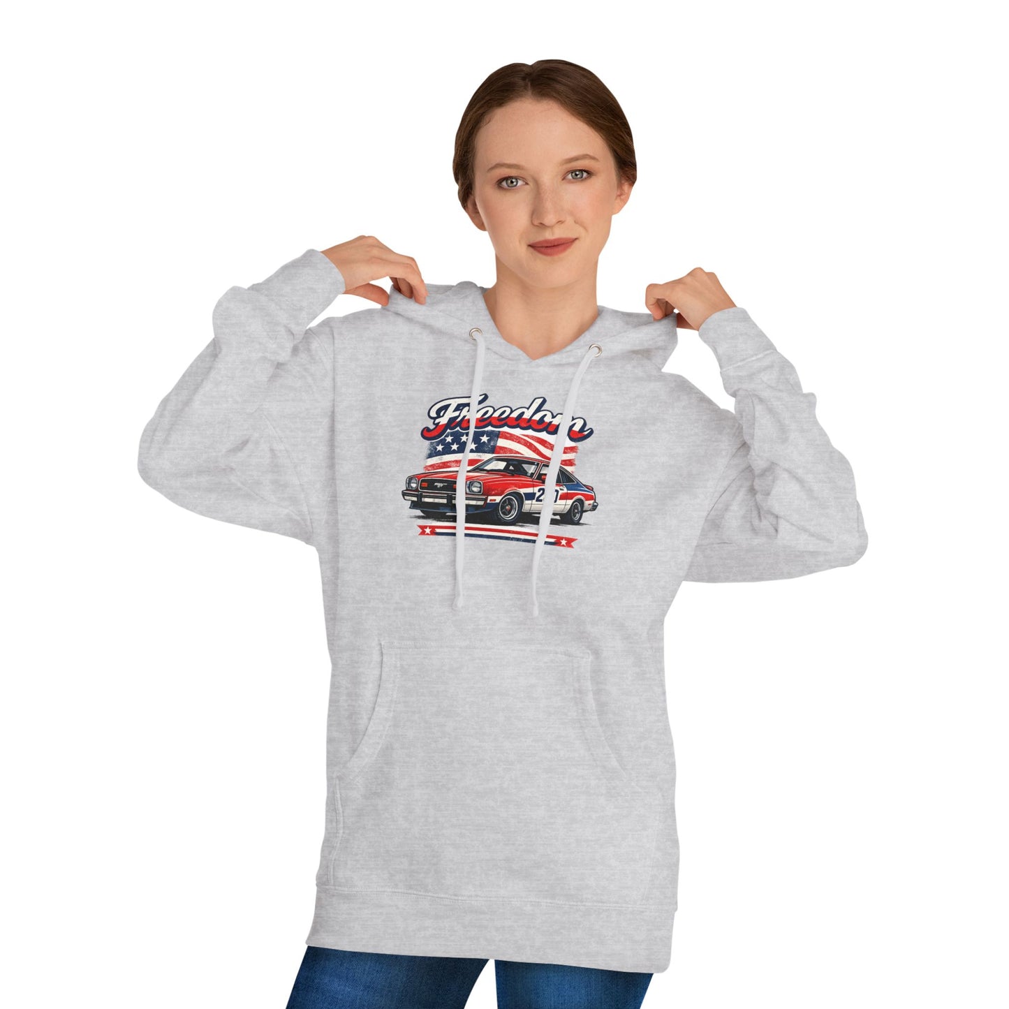 Freedom Mustang II 250 Patriotic American Muscle Car Hoodie| Fathers Day Gift | Car Enthusiast Hoodie