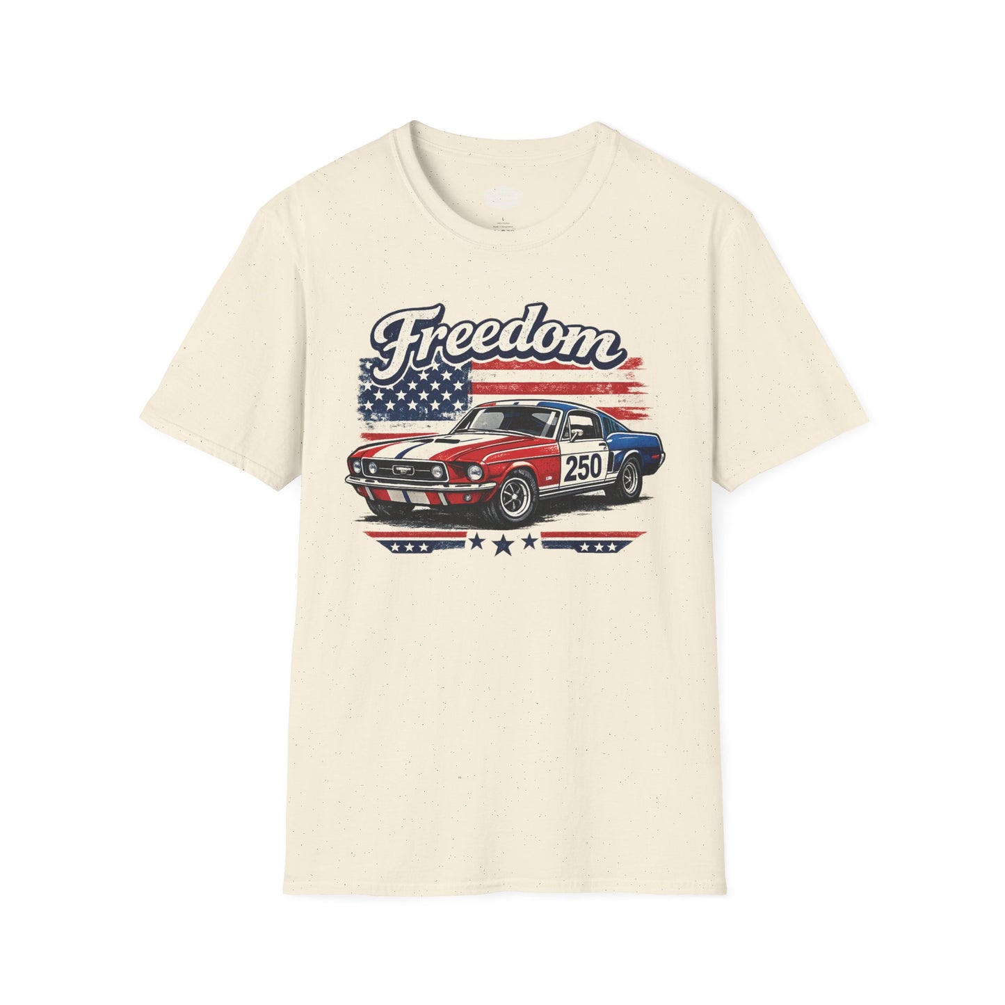 Freedom Mustang 250 Patriotic American Muscle Car T-Shirt | Fathers Day Gift | Car Enthusiast Tee