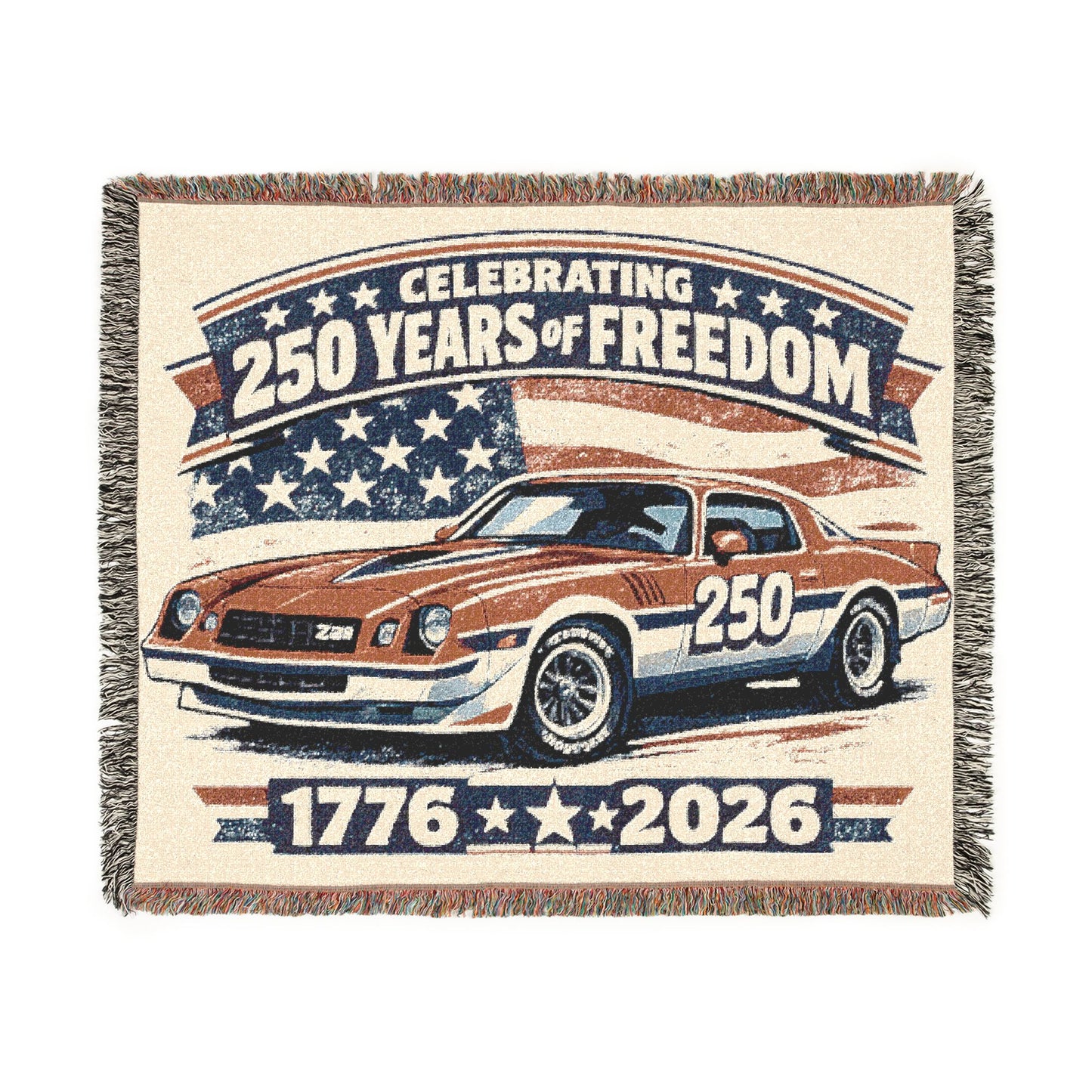 Trans AM Z28 Woven Throw Americana Patriotic Blanket | Automotive Home Decor | Collector Gift | Fathers Day Gift | Car Lover Gift