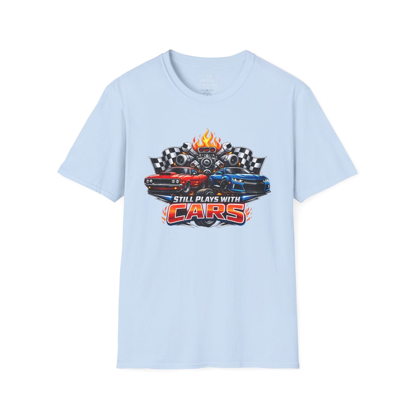 Still Plays with Cars | Funny T-Shirt | Fathers Day Gift for Dad | Muscle Car Shirt | Car Lover Gift