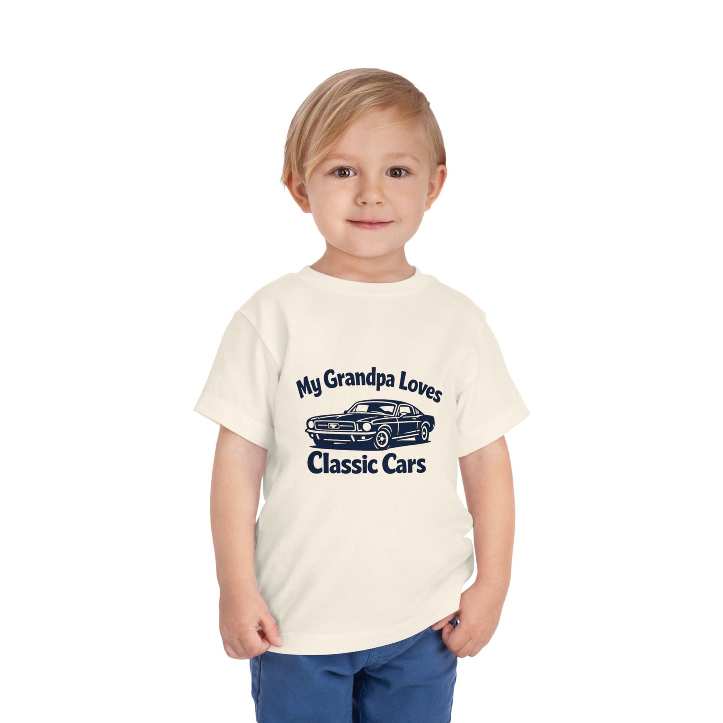 Funny Car T-Shirt | Classic Car Toddler T-Shirt| Grandpa Car Lover Gift | 1968 Ford Mustang | Grandpa Likes Cars