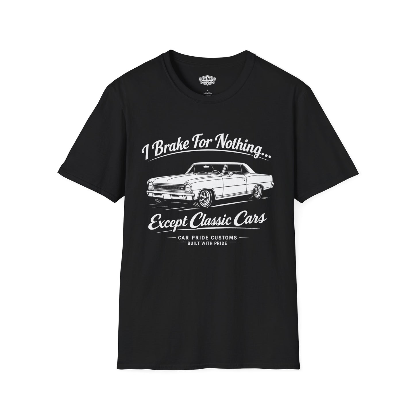 Funny Car T-Shirt | Car Guy Gift | Mechanic Shirt | 1966 Chevrolet Nova SS | I Brake for Nothing
