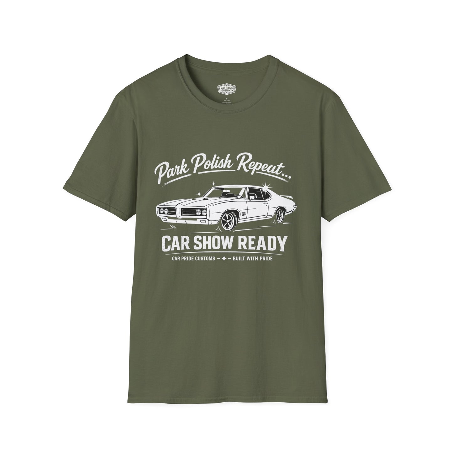 Park Polish Repeat | 1969 Pontiac GTO The Judge T-Shirt | Funny Muscle Car Show Graphic Tee | GTO Shirt
