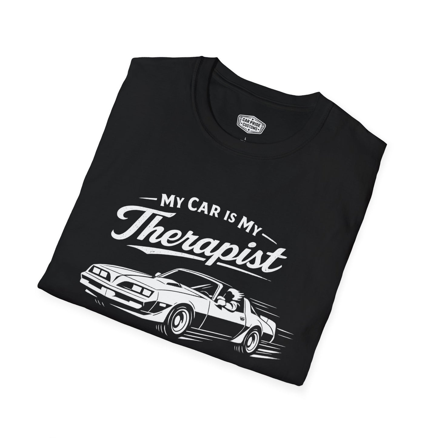 My Car is My Therapist | 1979 Pontiac Trans Am T-Shirt | Funny Firebird Muscle Car Graphic Tee | Retro Pontiac Shirt