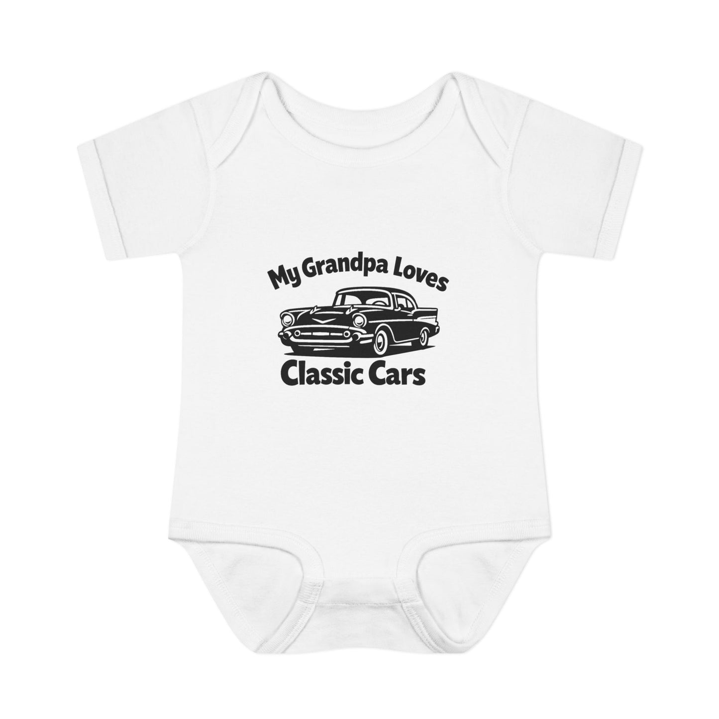 Funny Car Baby Onesie | Classic Car | Grandpa Car Lover Gift | 1957 Chevrolet Bel Air | Grandpa Likes Cars