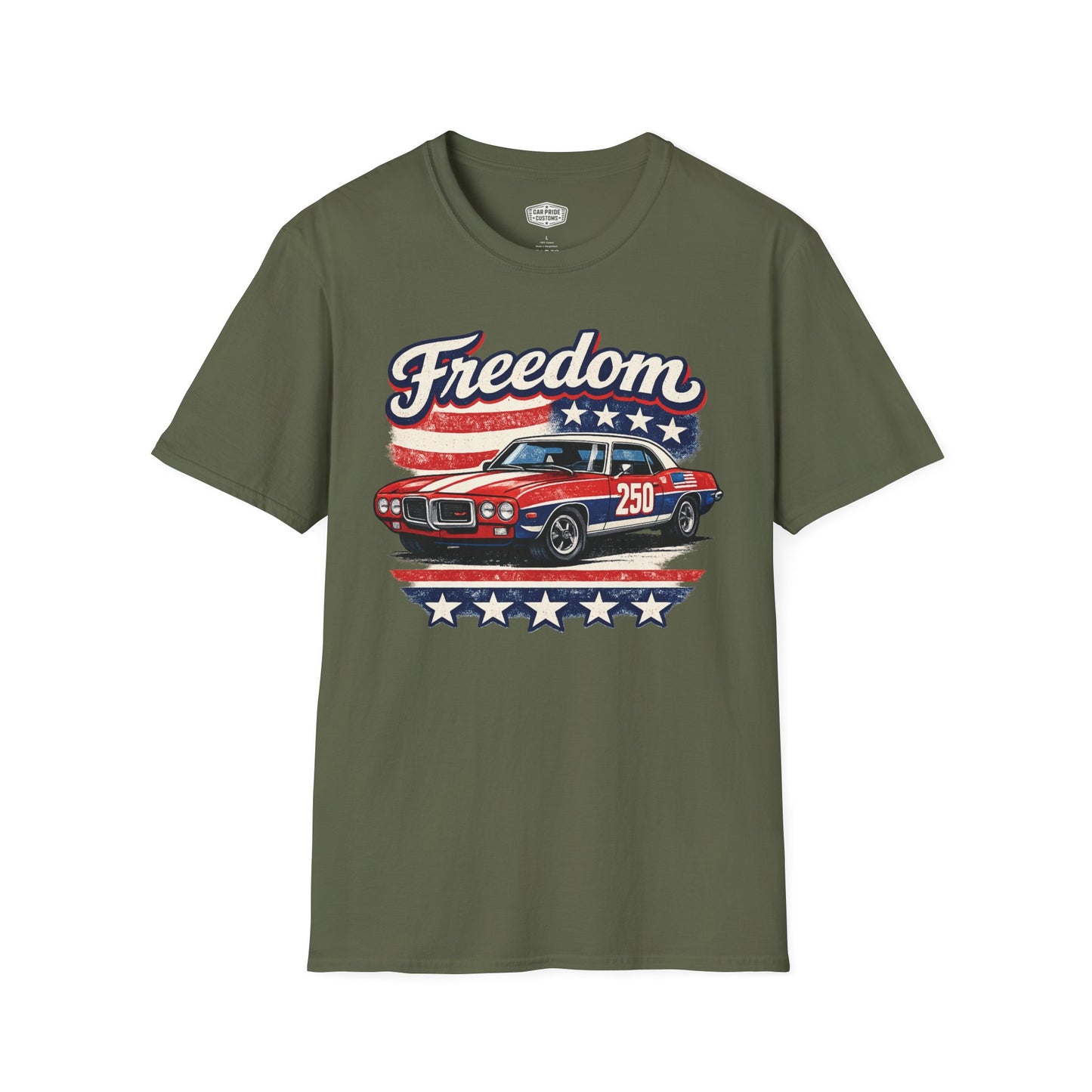 Freedom Firebird 250 Patriotic American Muscle Car T-Shirt | Fathers Day Gift | Car Enthusiast Tee