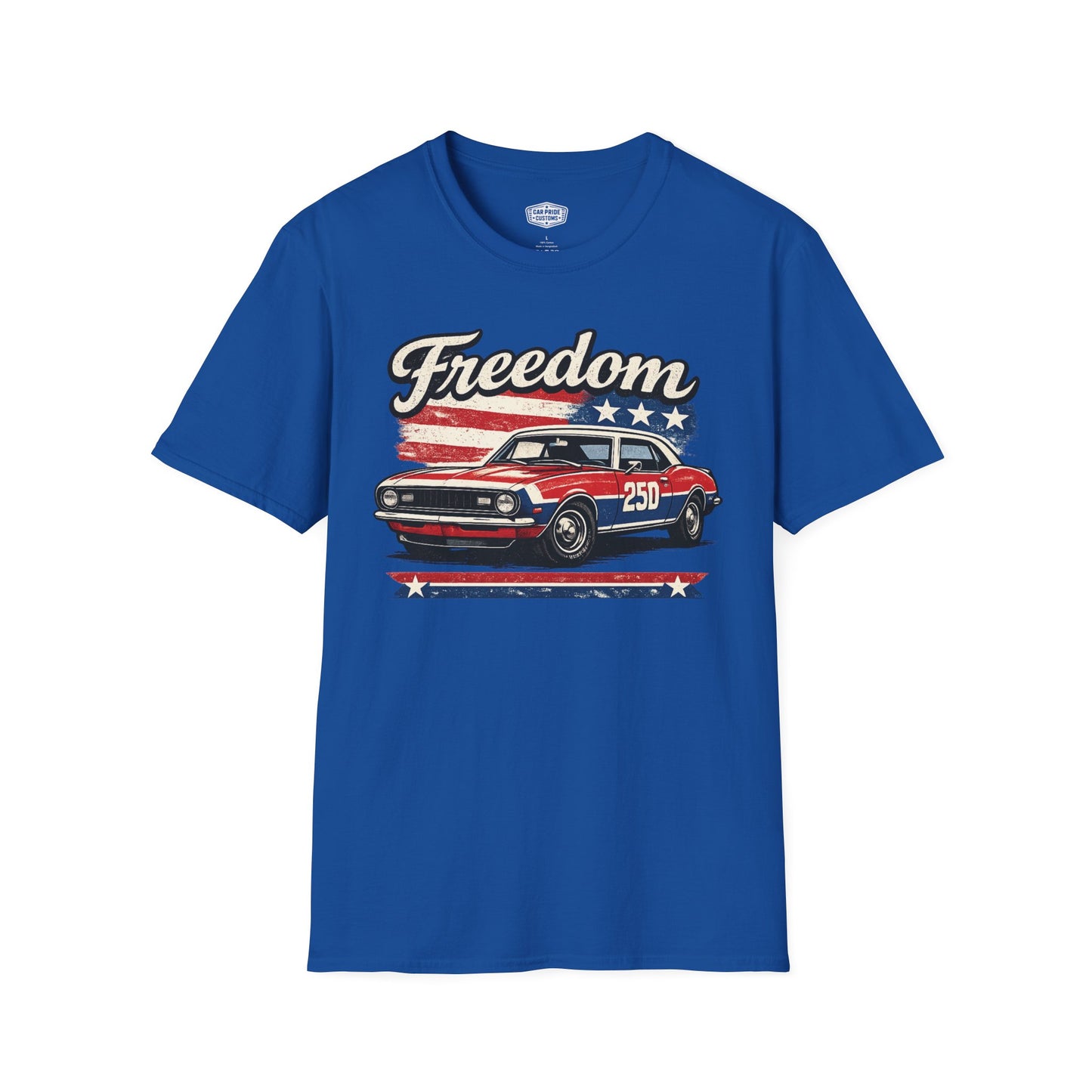 Freedom Camaro 250 Patriotic American Muscle Car T-Shirt | Fathers Day Gift | Car Enthusiast Tee
