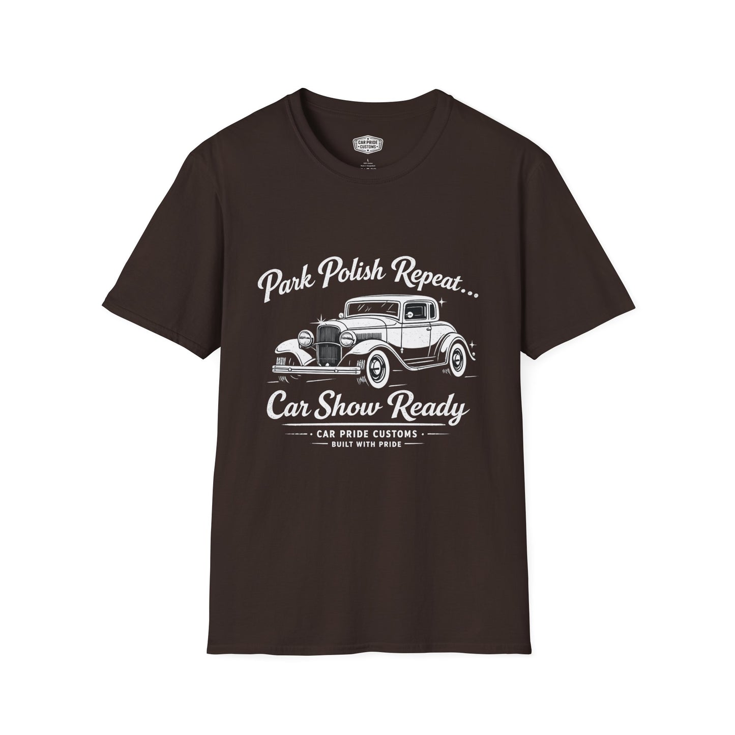 Park Polish Repeat | 1932 Ford Deluxe T-Shirt | Funny Classic Truck Show Graphic Tee | Ford Deluxe Shirt