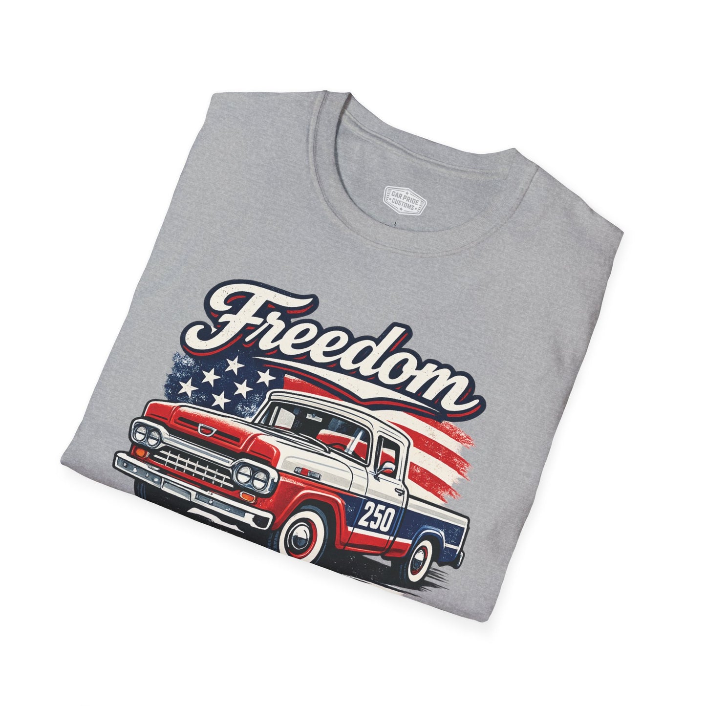 Freedom F100 Pickup 250 Patriotic American Muscle Car T-Shirt | Fathers Day Gift | Car Enthusiast Tee