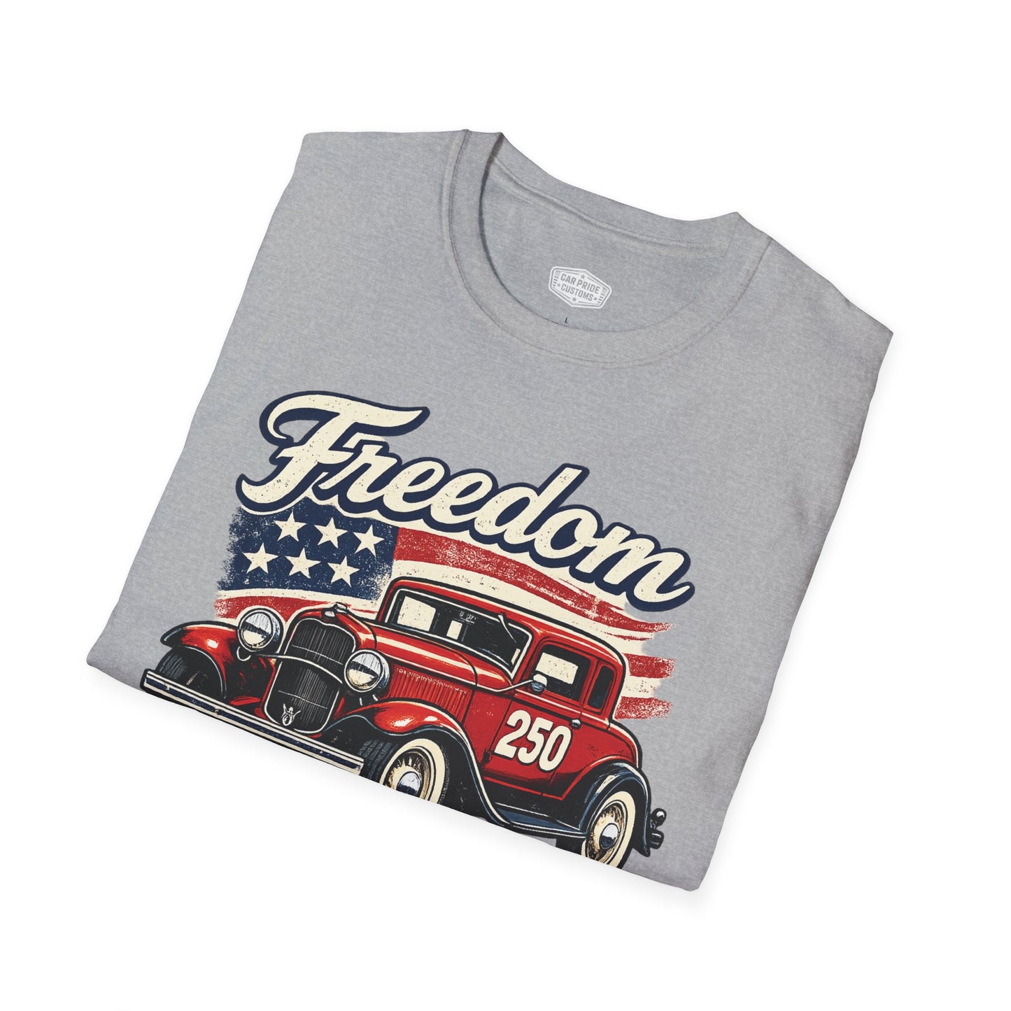 Freedom Ford Deluxe 250 Patriotic American Muscle Car T-Shirt | Fathers Day Gift | Car Enthusiast Tee