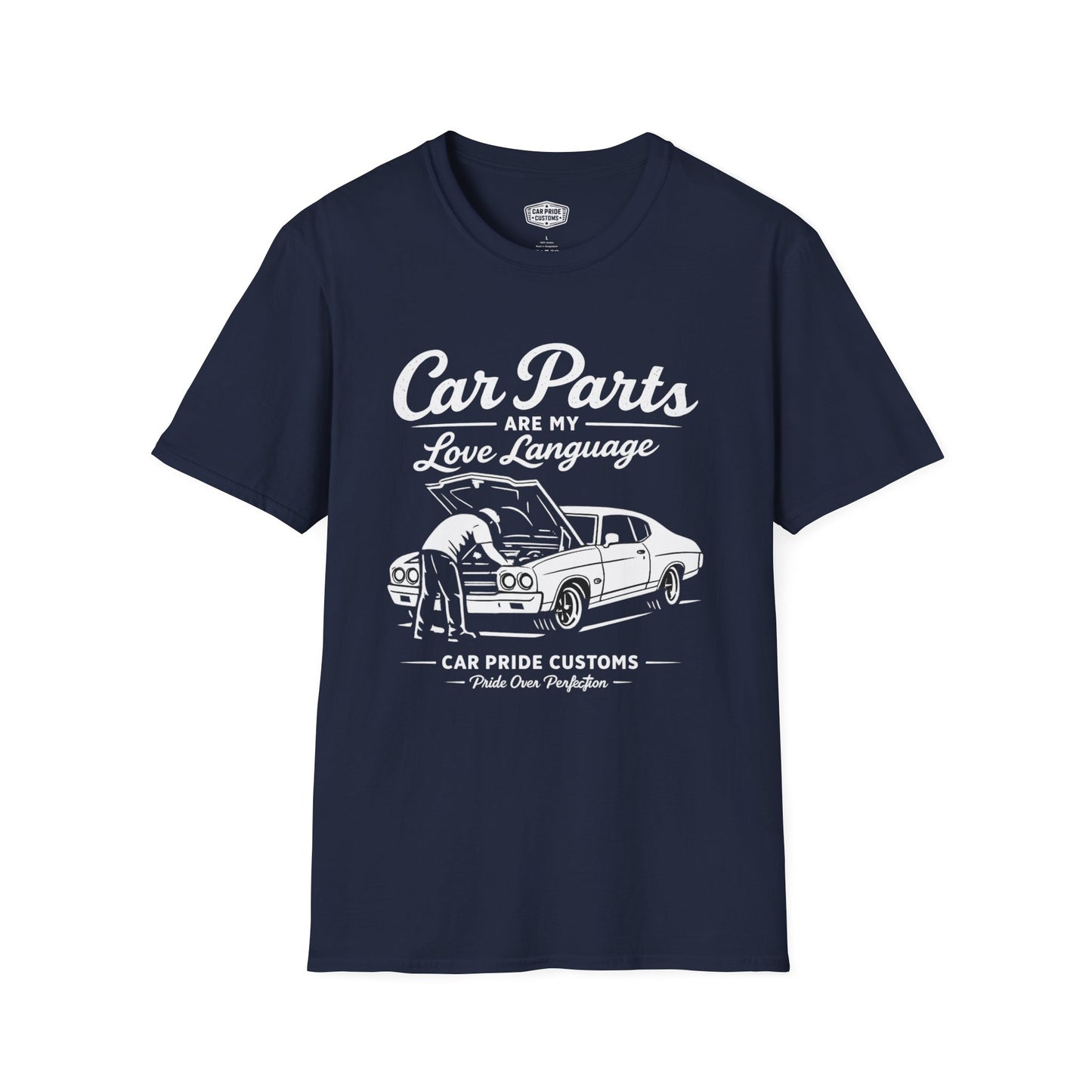Car Parts Are My Love Language T-Shirt | Funny Chevelle Mechanic Graphic Tee | Chevrolet Muscle Shirt
