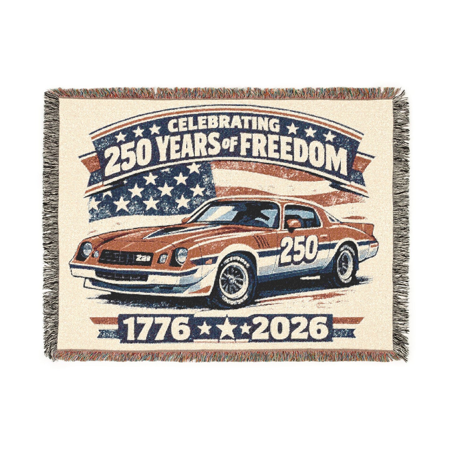 Trans AM Z28 Woven Throw Americana Patriotic Blanket | Automotive Home Decor | Collector Gift | Fathers Day Gift | Car Lover Gift