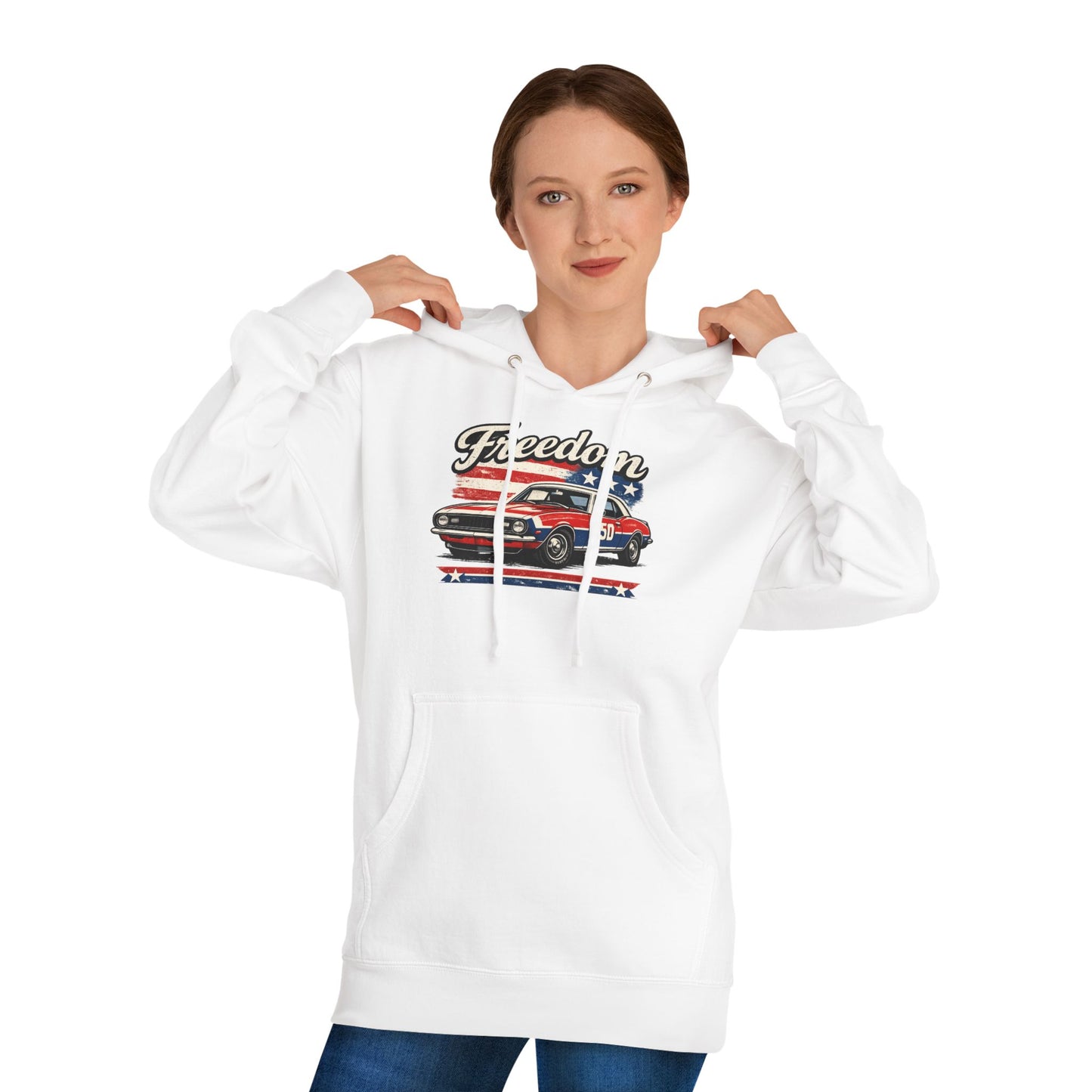 Freedom Classic Camaro 250 Patriotic American Muscle Car Hoodie| Fathers Day Gift | Car Enthusiast Hoodie