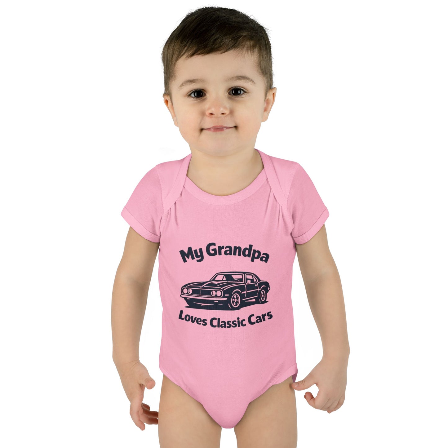 Funny Car Baby Onesie | Classic Car | Grandpa Car Lover Gift | 1968 Chevrolet Camaro | Grandpa Likes Cars