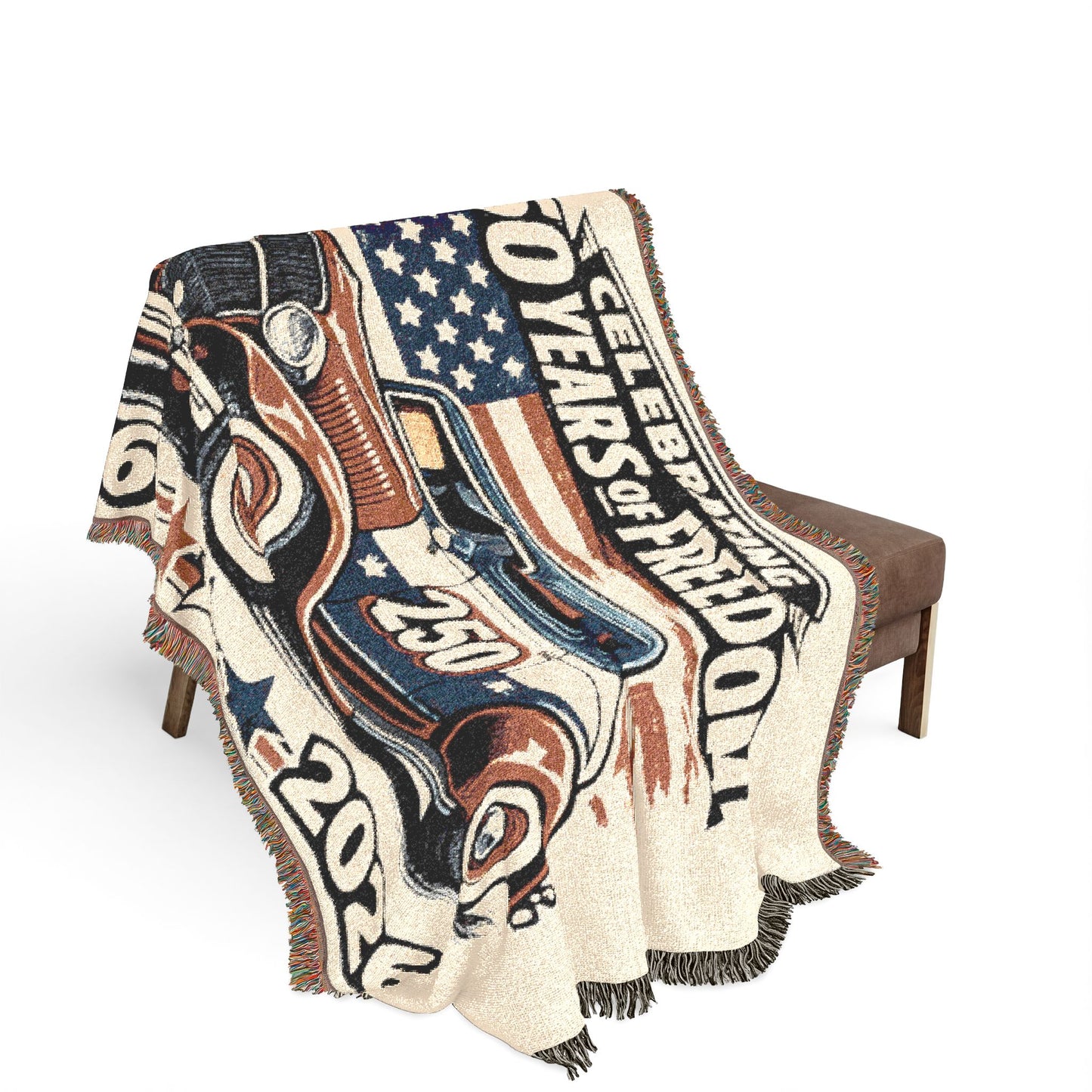 Ford Deluxe Woven Throw Americana Patriotic Blanket | Automotive Home Decor | Collector Gift | Fathers Day Gift | Car Lover Gift
