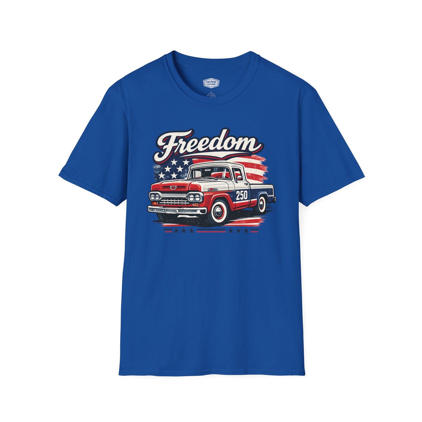 Freedom F100 Pickup 250 Patriotic American Muscle Car T-Shirt | Fathers Day Gift | Car Enthusiast Tee