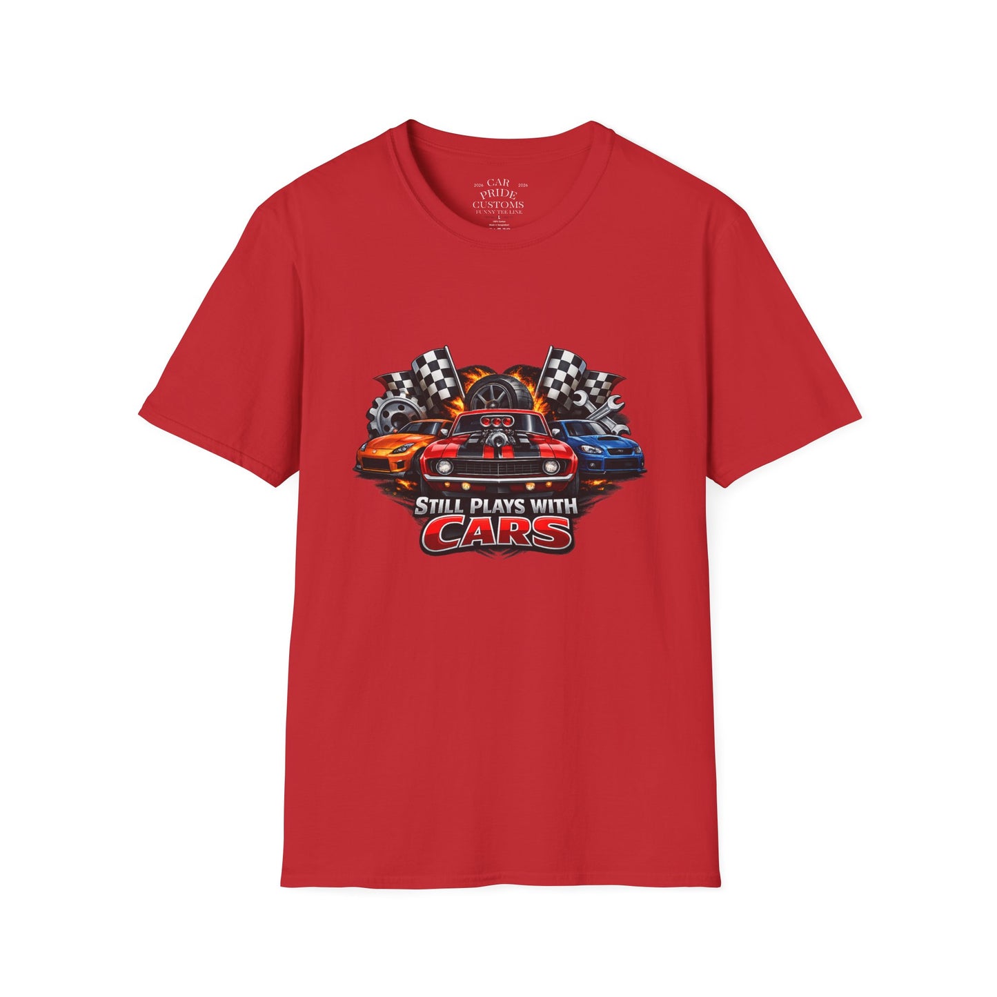 Still Plays with Cars | Funny Muscle Car T-Shirt | Fathers Day Gift for Dad | Hot Rod | Car Lover Gift