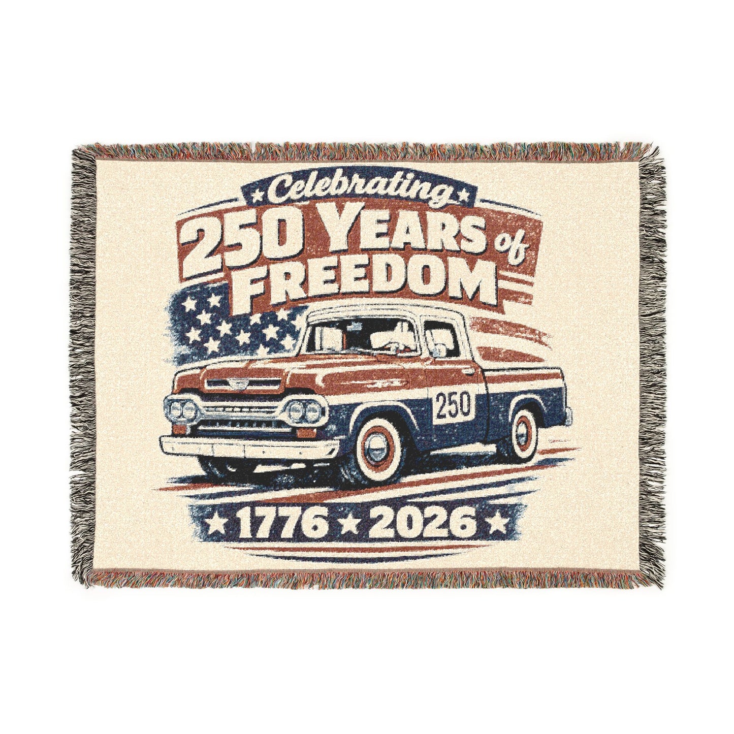 Ford F100 Pickup Woven Throw Americana Patriotic Blanket | Automotive Home Decor | Collector Gift | Fathers Day Gift | Car Lover Gift
