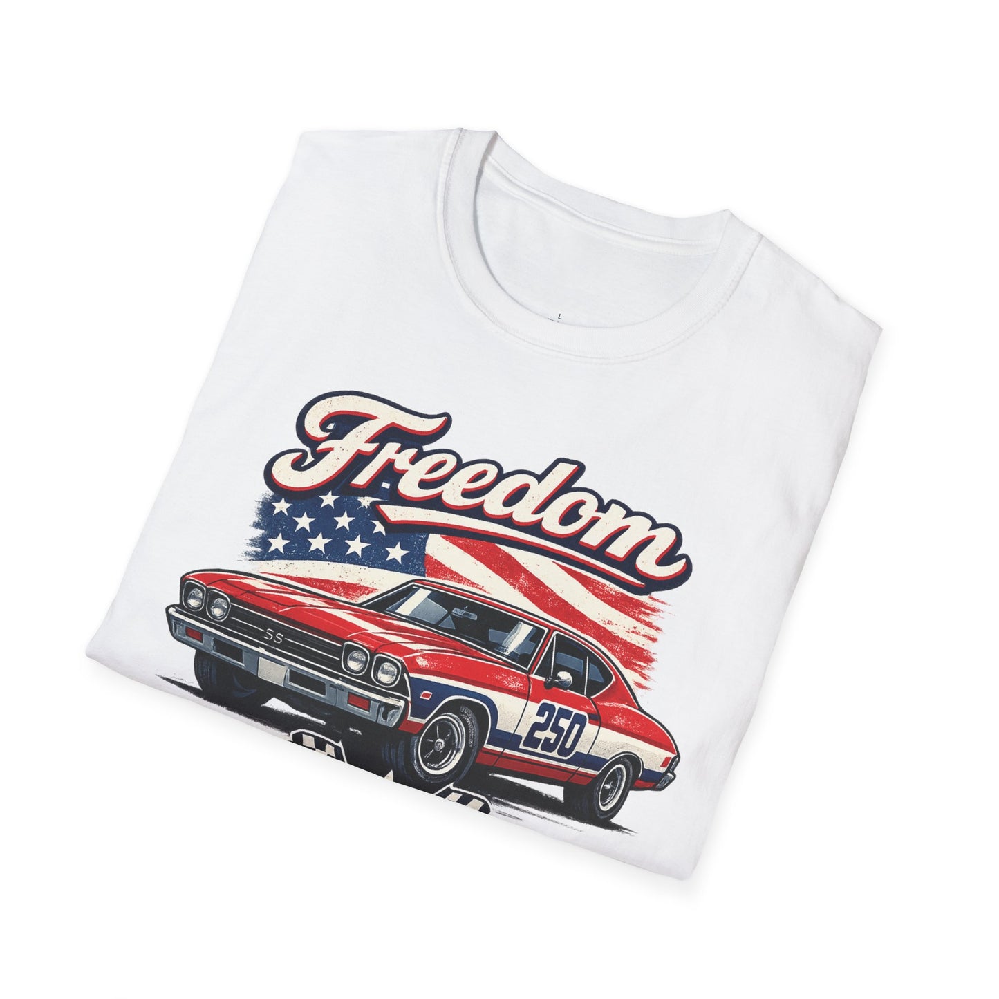 Freedom Chevelle 250 Patriotic American Muscle Car T-Shirt | Fathers Day Gift | Car Enthusiast Tee