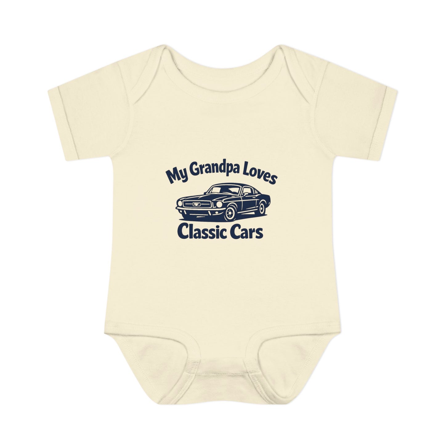 Funny Car Baby Onesie | Classic Car | Grandpa Car Lover Gift | 1968 Ford Mustang | Grandpa Likes Cars