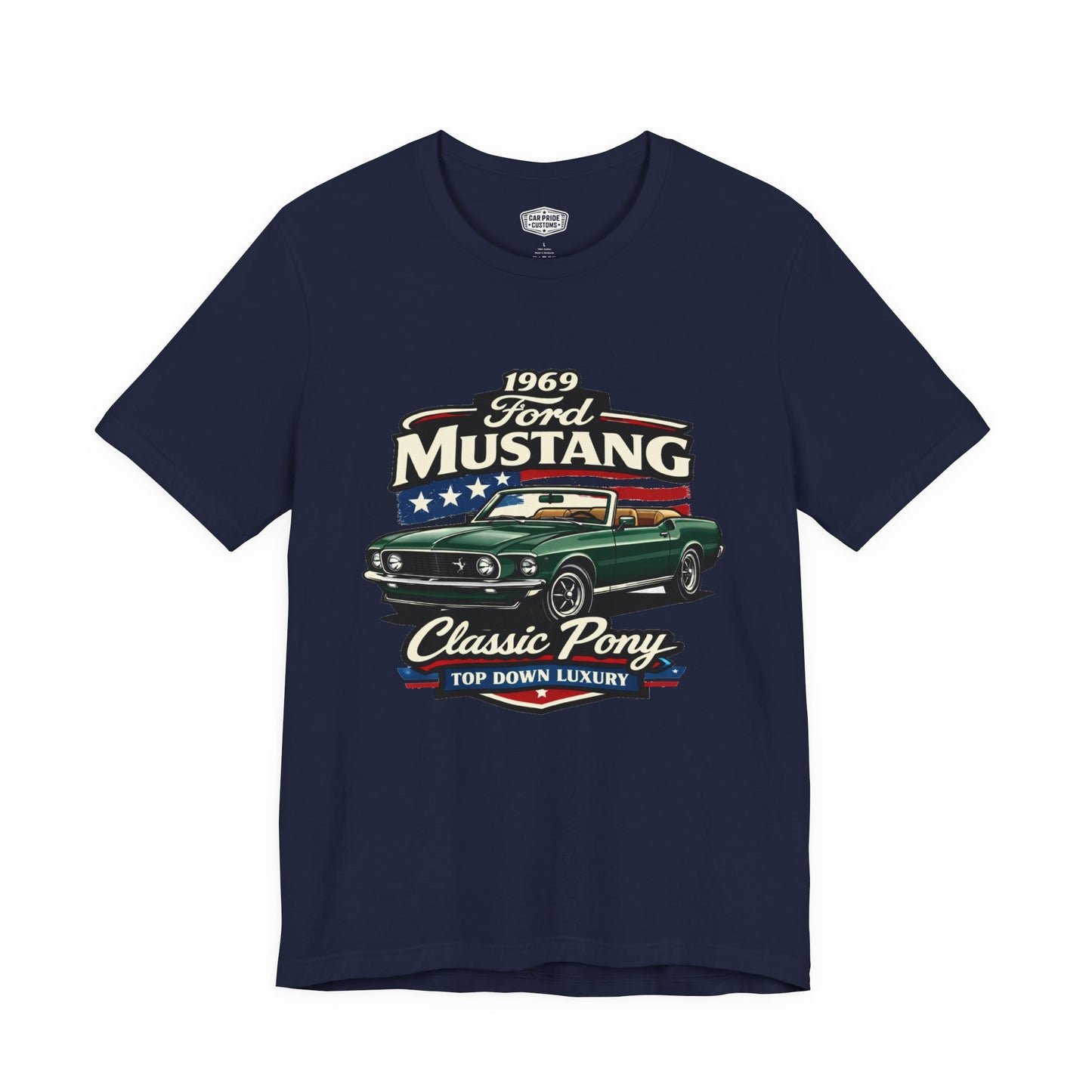 1969 Ford Mustang Convertible Green Pride - Premium Tee