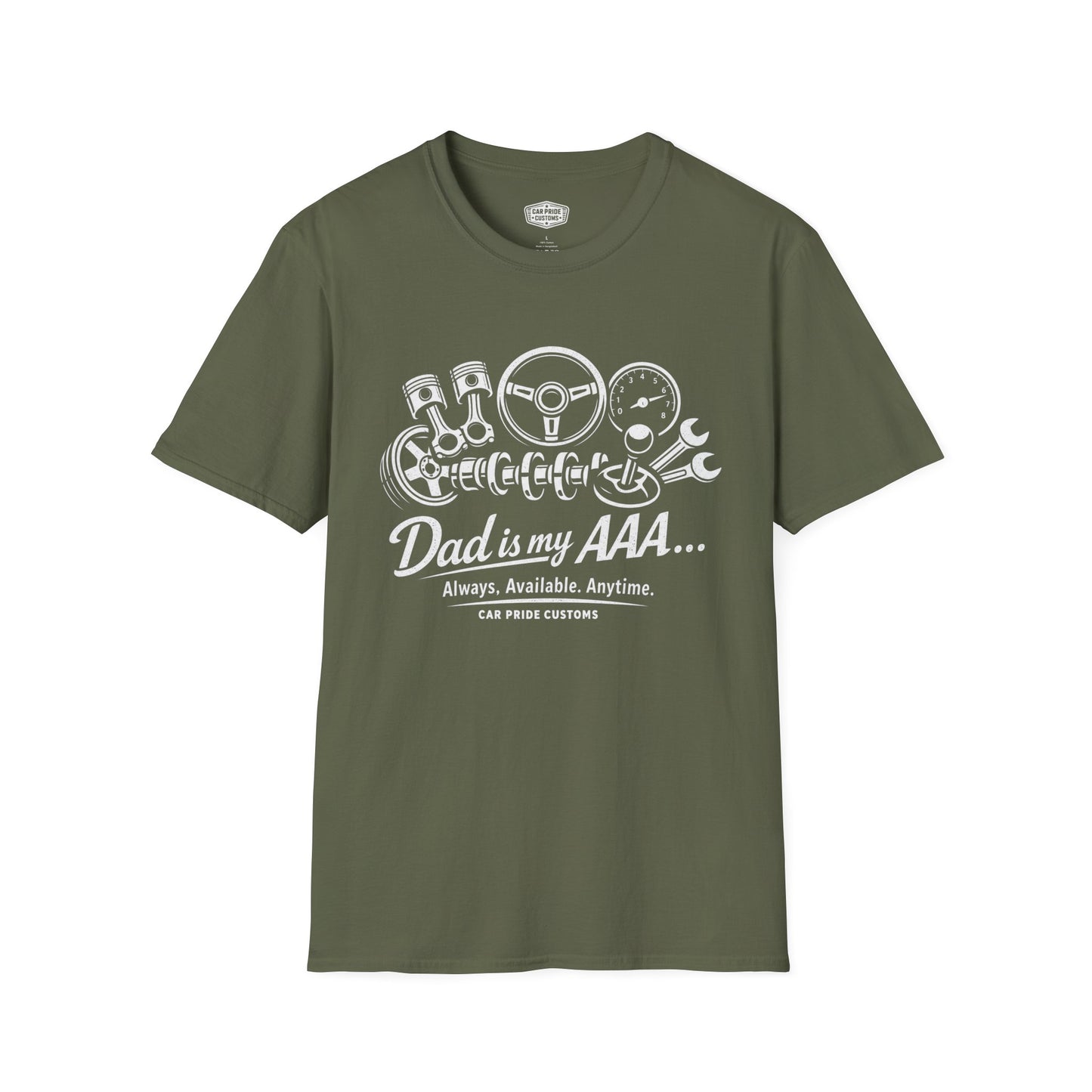 Dad is My AAA T-Shirt | Funny Car Dad Graphic Tee | Always Available Anytime Shirt for Fathers