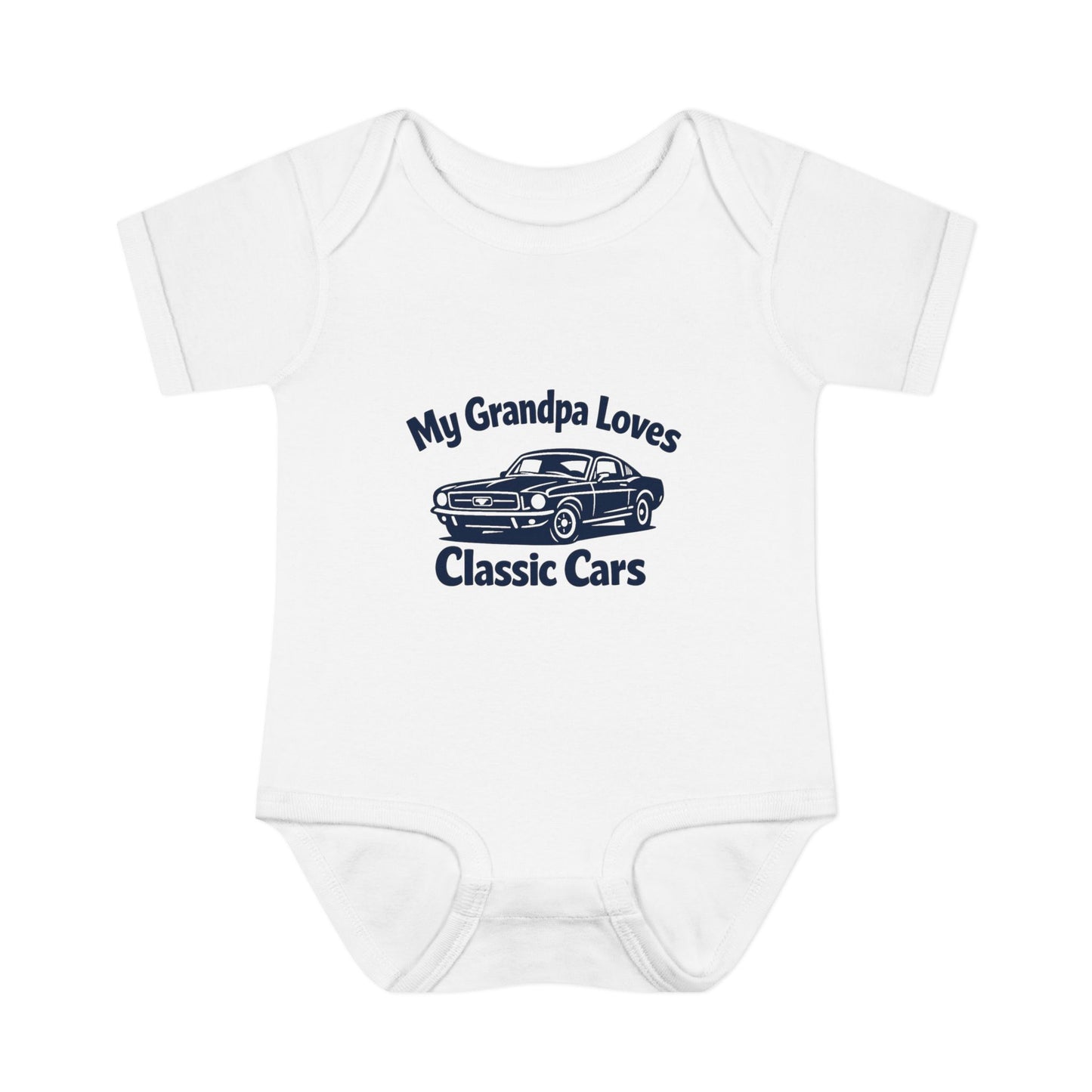 Funny Car Baby Onesie | Classic Car | Grandpa Car Lover Gift | 1968 Ford Mustang | Grandpa Likes Cars
