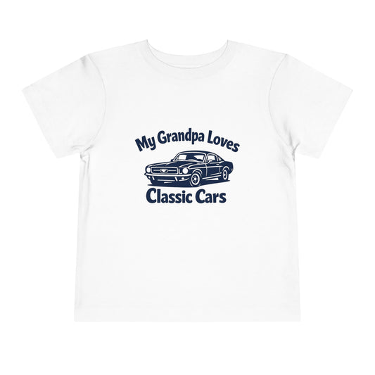 Funny Car T-Shirt | Classic Car Toddler T-Shirt| Grandpa Car Lover Gift | 1968 Ford Mustang | Grandpa Likes Cars