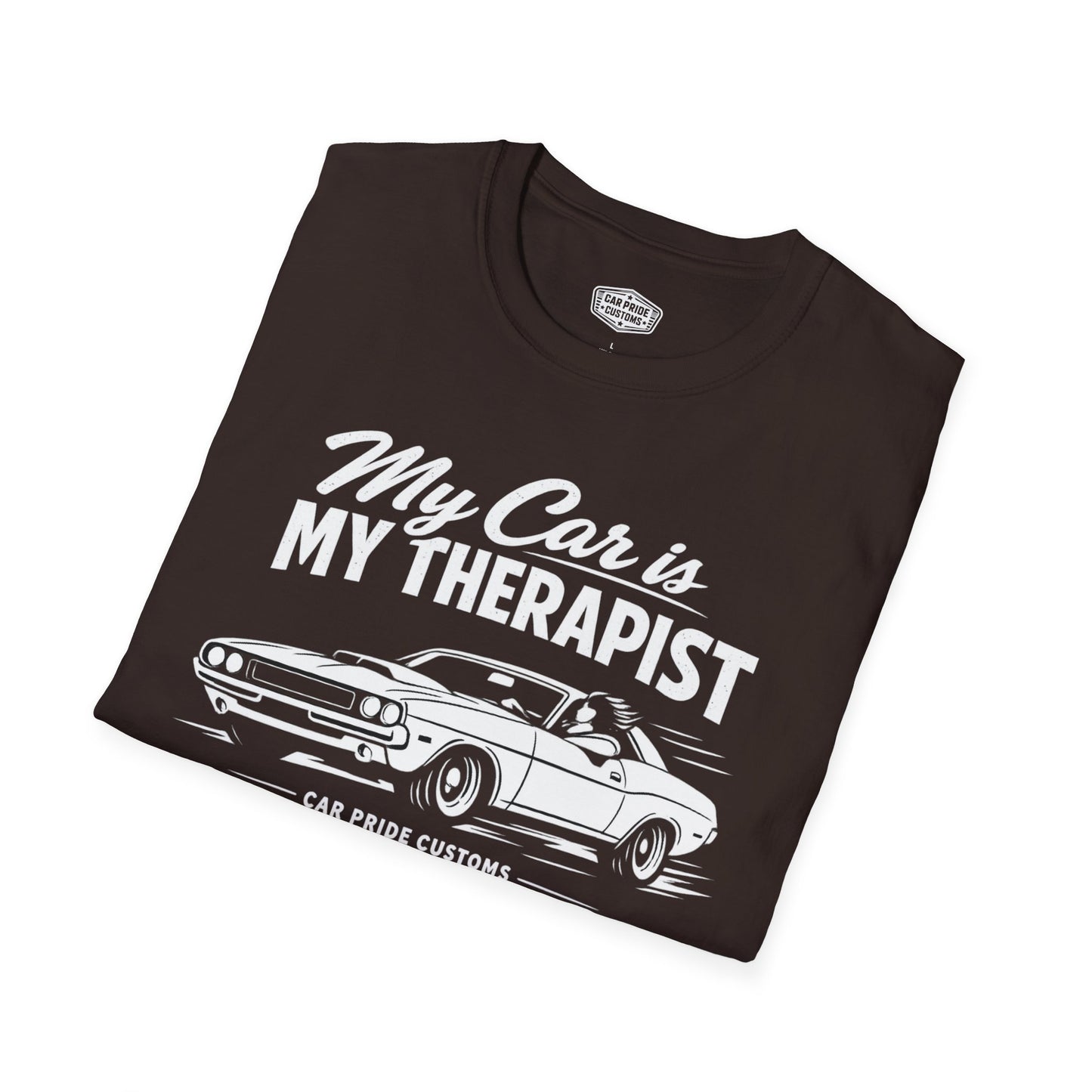 My Car is My Therapist | 1970 Dodge Challenger T-Shirt | Funny Mopar Muscle Car Graphic Tee | Classic Challenger Shirt