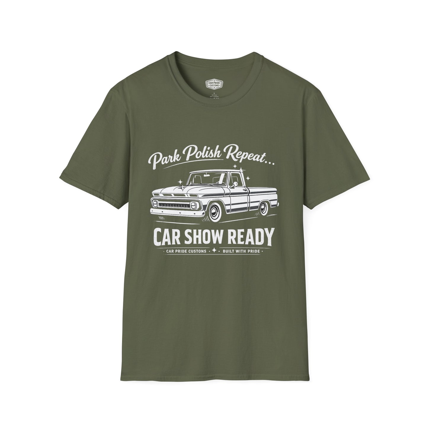 Park Polish Repeat | 1964 Chevy C10 T-Shirt | Funny Classic Truck Show Graphic Tee | Chevrolet Pickup Shirt