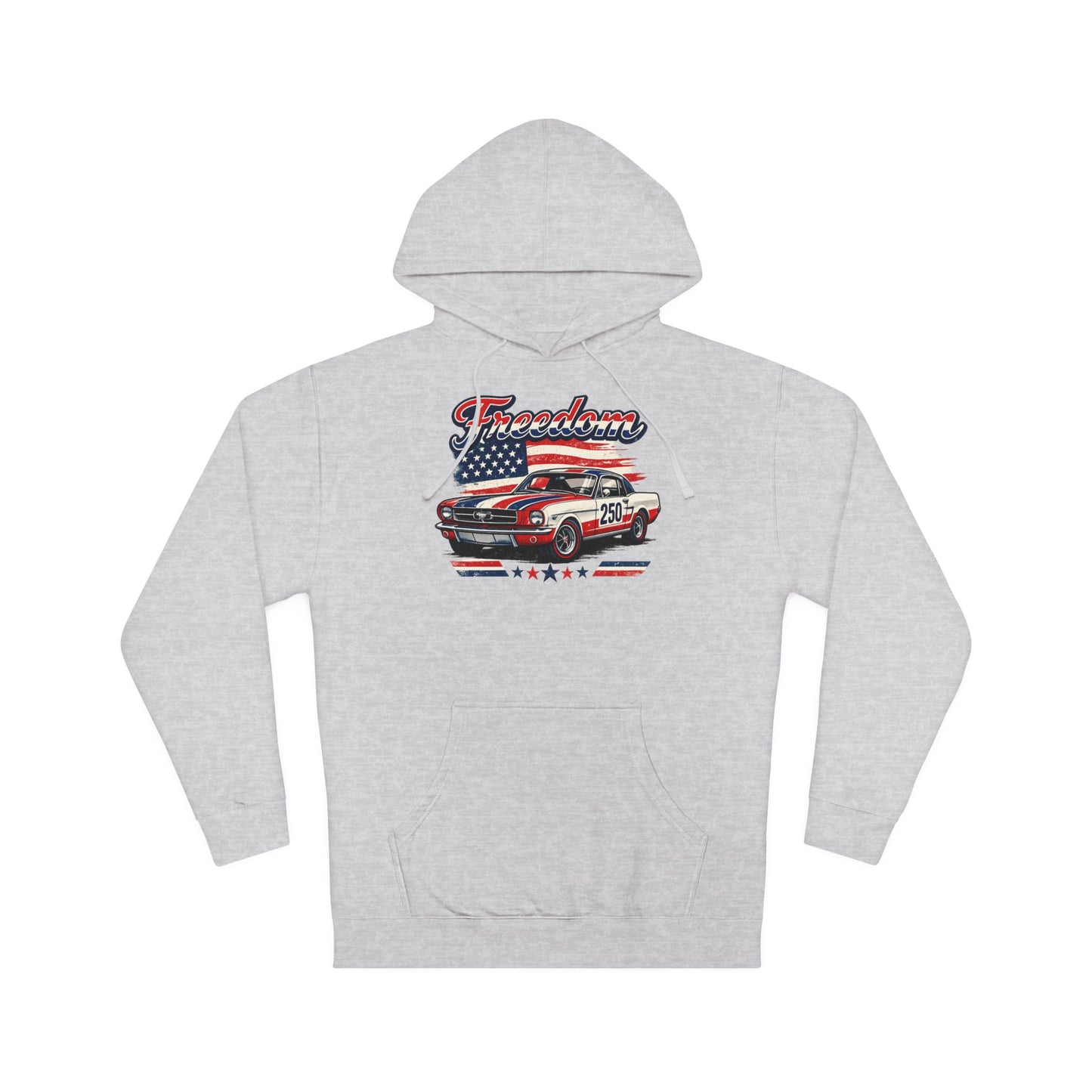 Freedom Classic Mustang 250 Patriotic American Muscle Car Hoodie| Fathers Day Gift | Car Enthusiast Hoodie