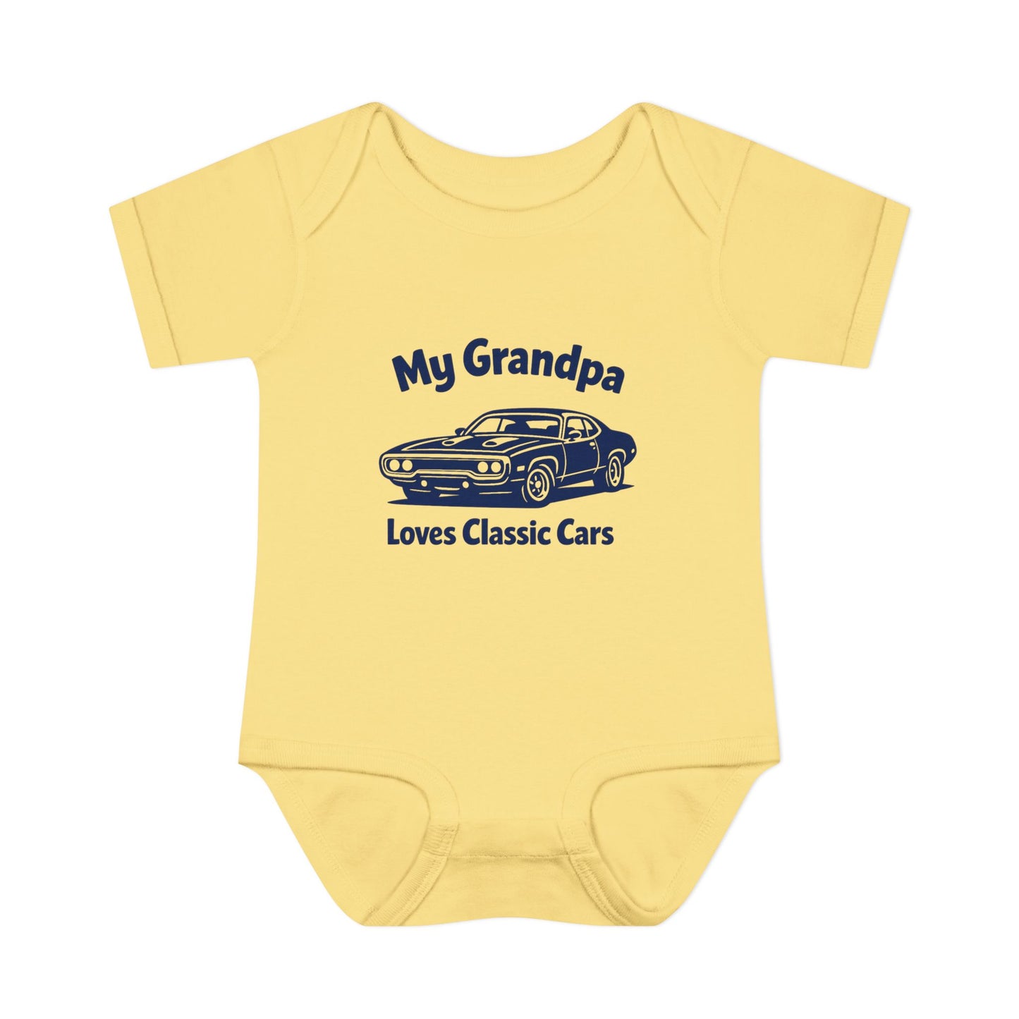 Funny Car Baby Onesie | Classic Car | Grandpa Car Lover Gift | 1971 Plymouth Road Runner | Grandpa Likes Cars