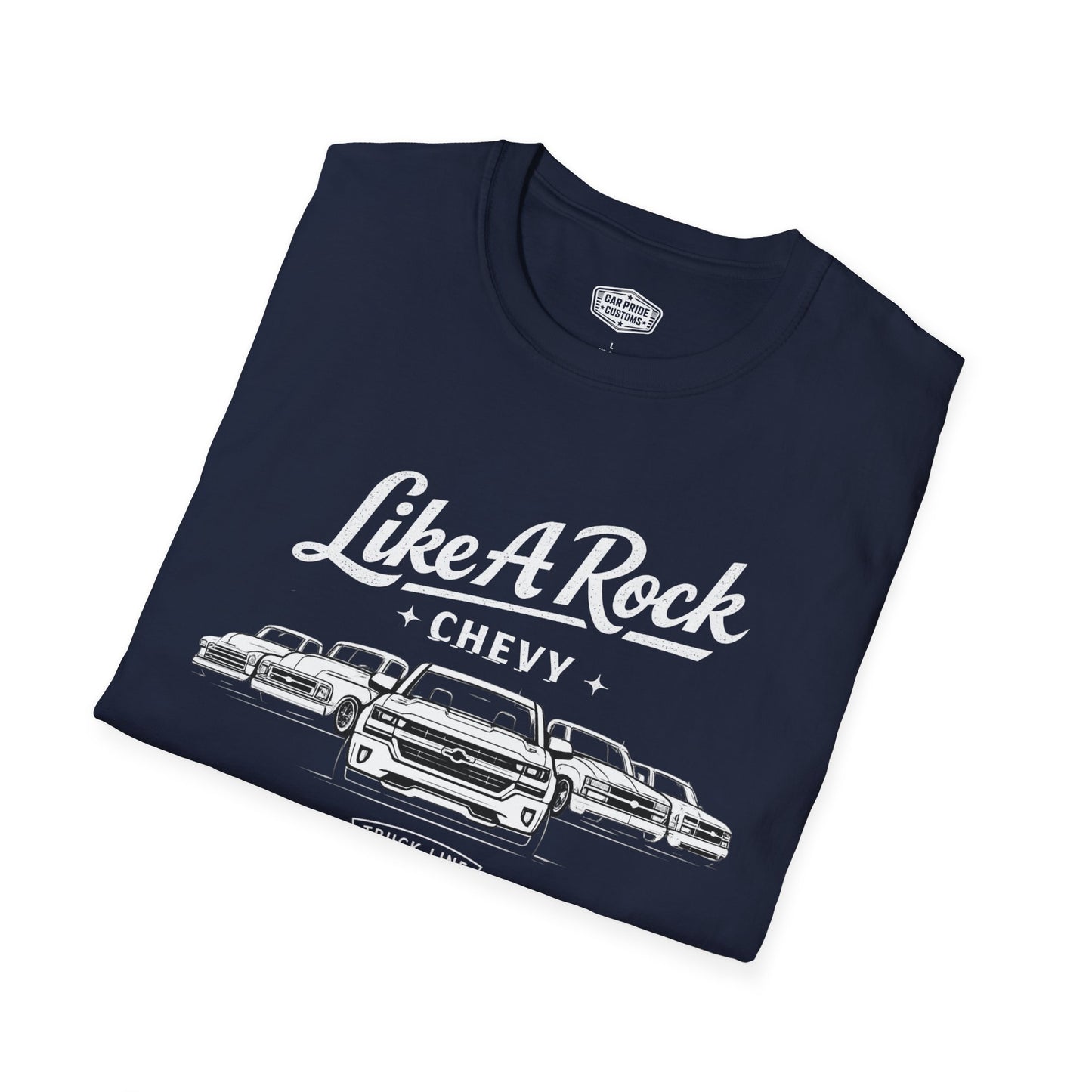 Chevy Truck Line Evolution T-Shirt | Like A Rock Chevy Pickup Graphic Tee | Classic Chevrolet Shirt