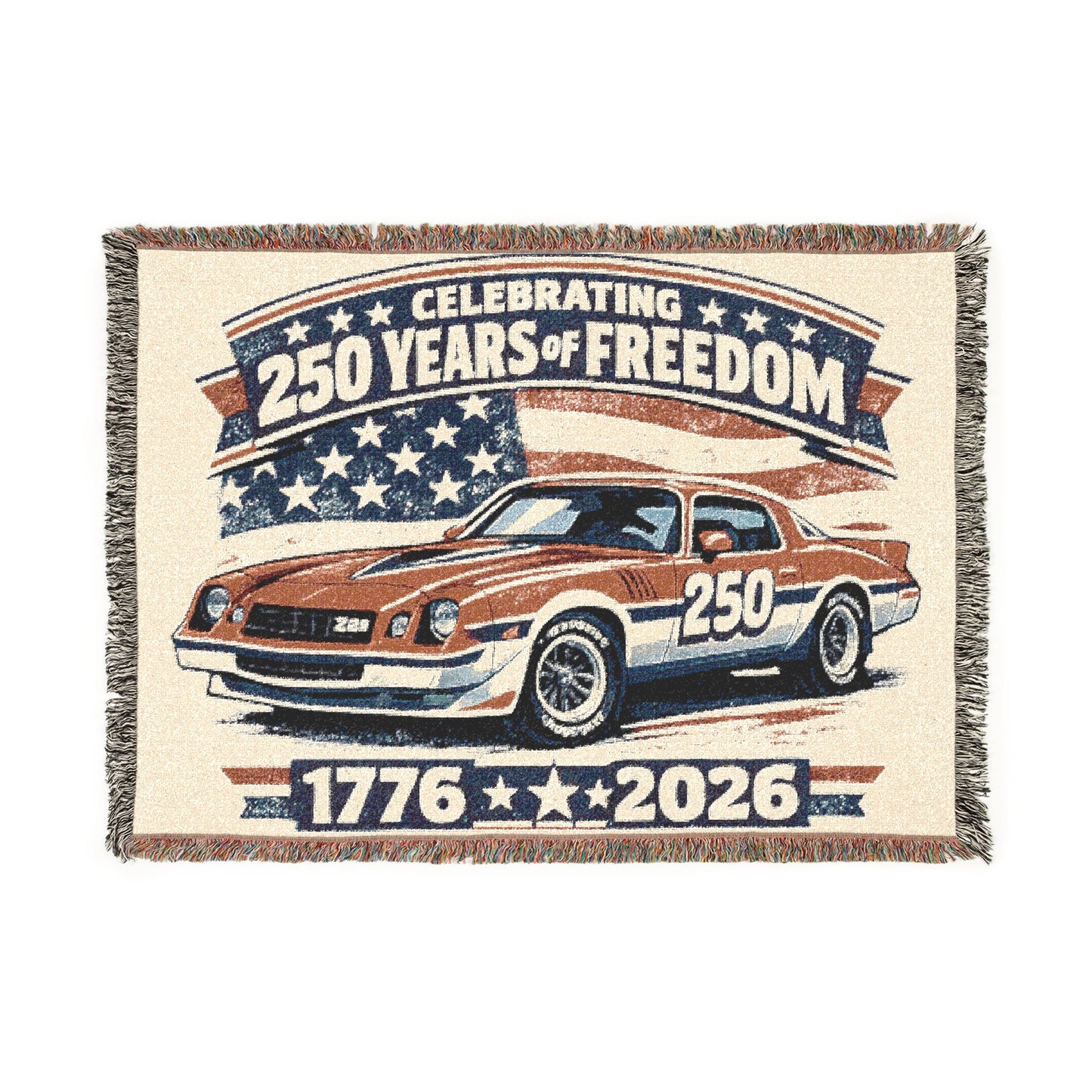 Trans AM Z28 Woven Throw Americana Patriotic Blanket | Automotive Home Decor | Collector Gift | Fathers Day Gift | Car Lover Gift