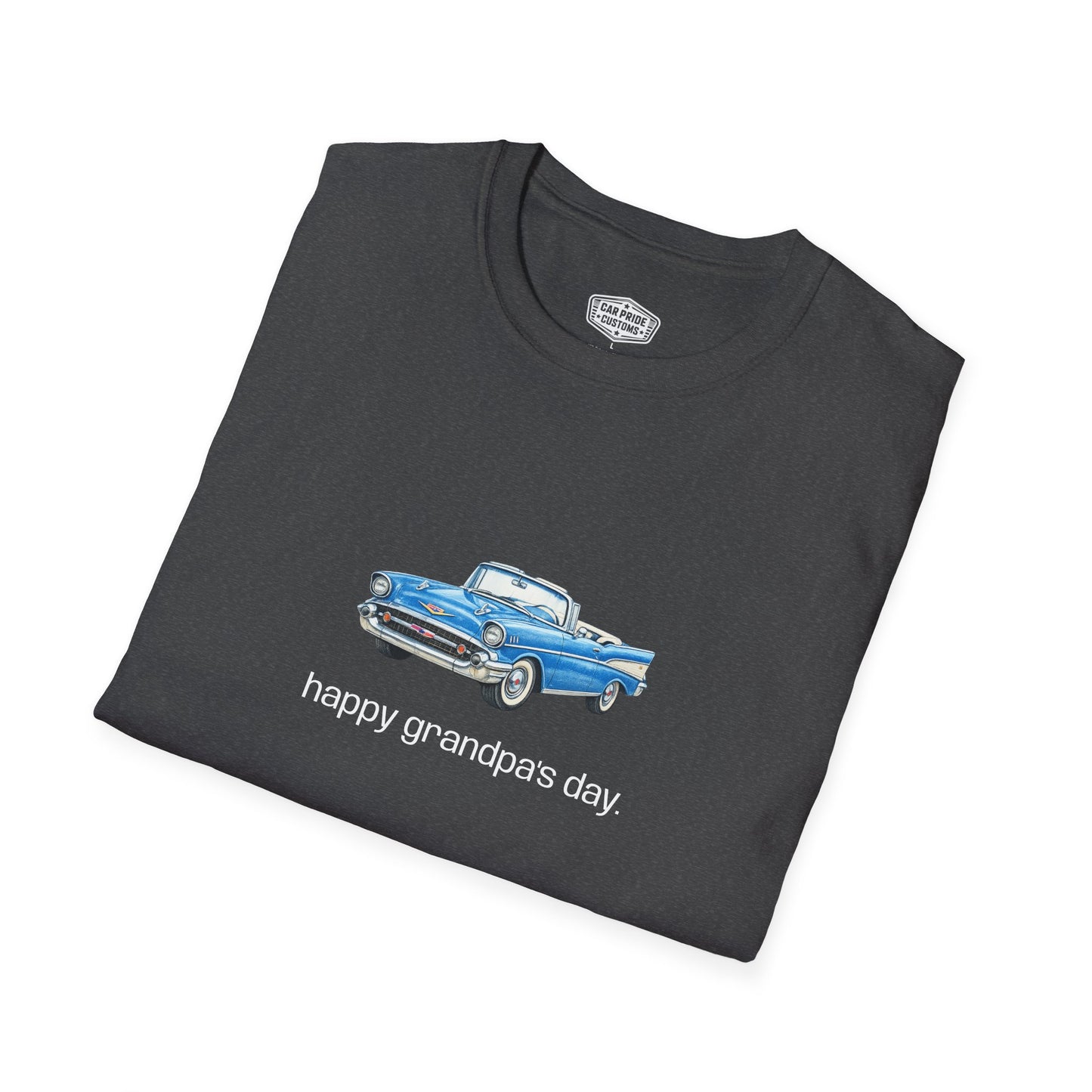 1957 Chevy Bel Air Happy Grandpa’s Day T-Shirt | Classic Convertible Tee | Personalized Grandpa Car Shirt
