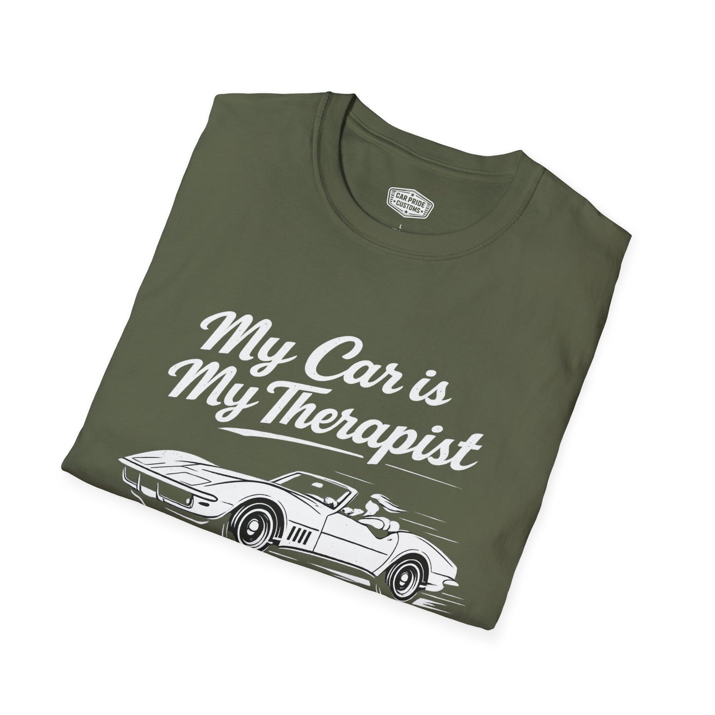 My Car is My Therapist | 1969 Chevy Corvette T-Shirt | Funny Stingray Graphic Tee | Classic Corvette Shirt