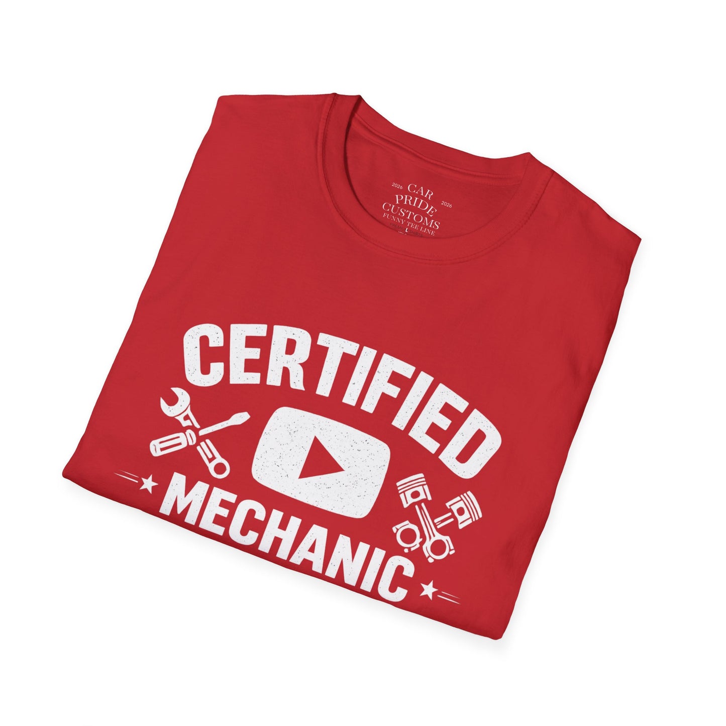 Certified Mechanic Simple | Funny Car Lover T-Shirt | Fathers Day Gift for Dad | YouTube | Car Lover Gift