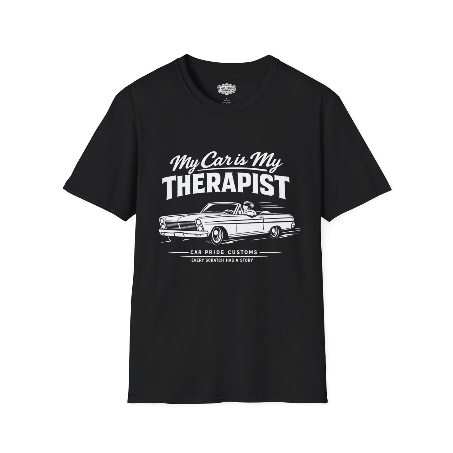 My Car is My Therapist | 1965 Ford Fairlane T-Shirt | Funny Classic Car Graphic Tee | Ford Convertible Shirt