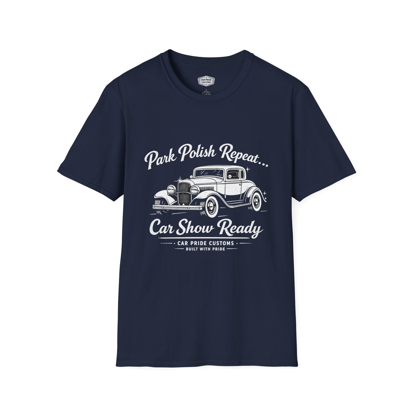 Park Polish Repeat | 1932 Ford Deluxe T-Shirt | Funny Classic Truck Show Graphic Tee | Ford Deluxe Shirt