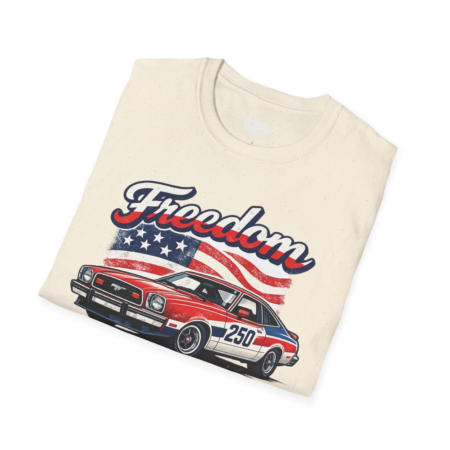 Freedom Mustang II 250 Patriotic American Muscle Car T-Shirt | Fathers Day Gift | Car Enthusiast Tee