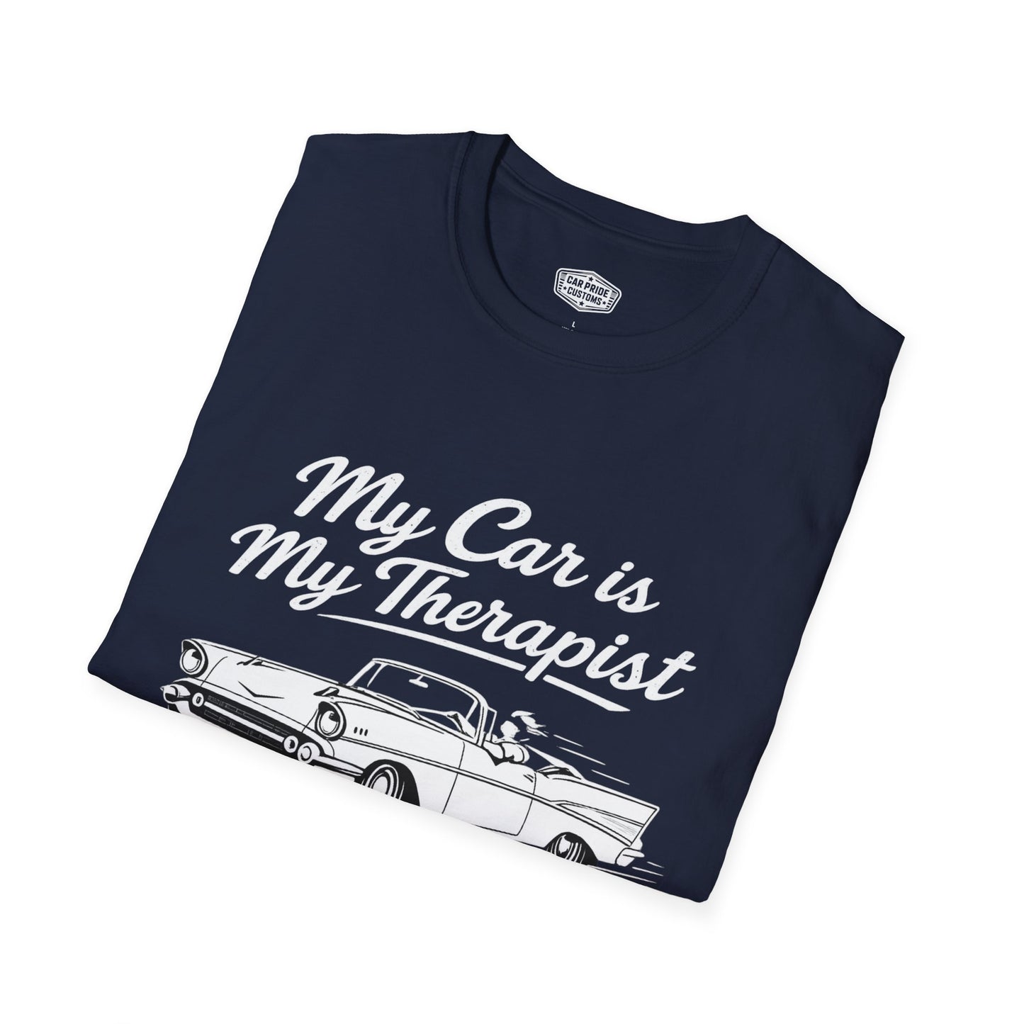 My Car is My Therapist | 1957 Chevy Bel Air T-Shirt | Funny Classic Chevy Graphic Tee | Vintage Chevrolet Shirt
