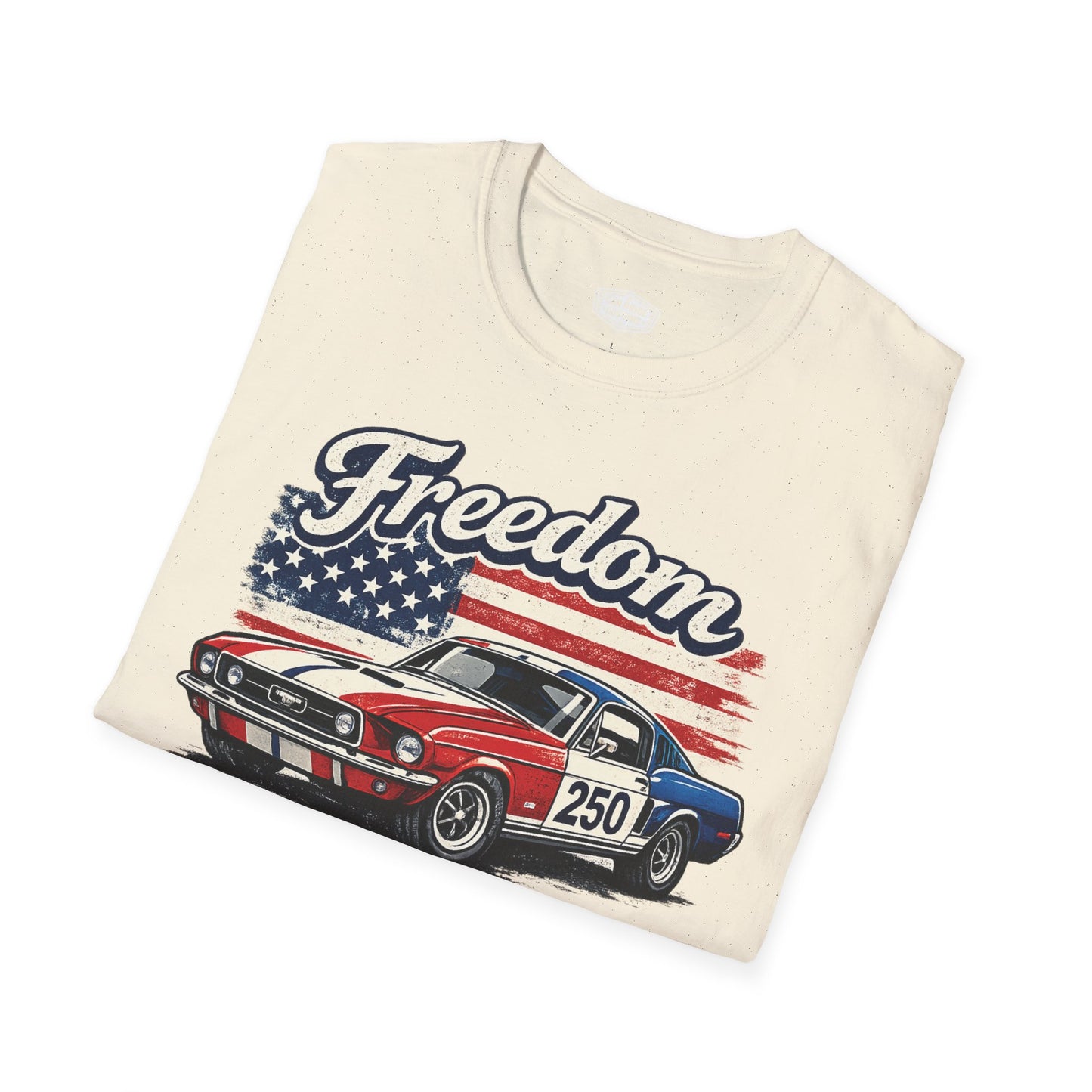Freedom Mustang 250 Patriotic American Muscle Car T-Shirt | Fathers Day Gift | Car Enthusiast Tee