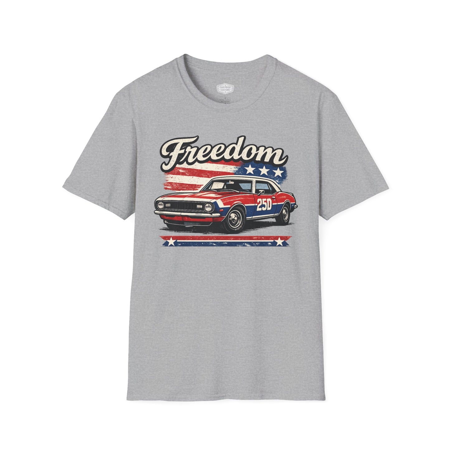 Freedom Camaro 250 Patriotic American Muscle Car T-Shirt | Fathers Day Gift | Car Enthusiast Tee