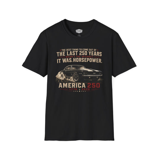America 250 Camaro Shirt | Horsepower Over Internet T-Shirt | Patriotic Chevy Muscle Car Tee | USA 250th Anniversary Gift | Classic Car Lover Shirt