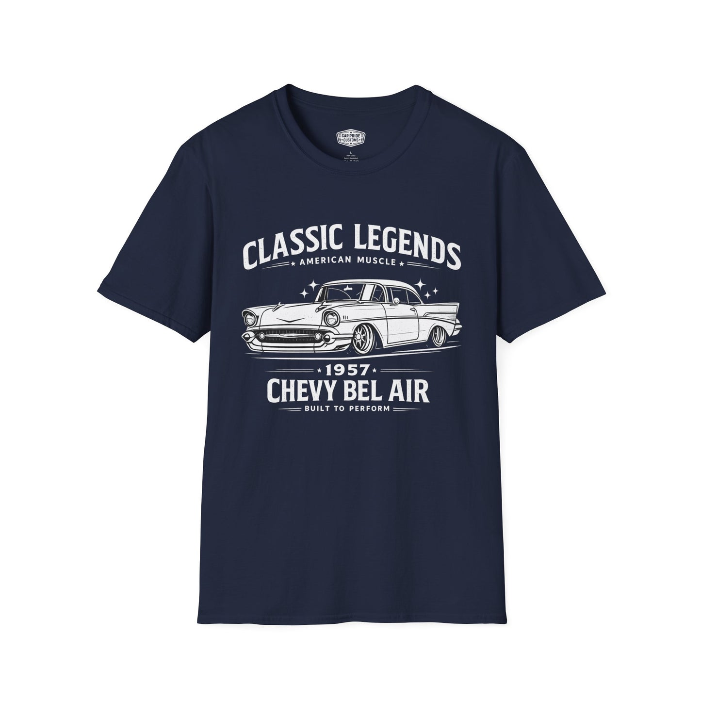 Classic Legends | 1957 Chevy Bel Air T-Shirt | American Muscle Graphic Tee | Tri-Five Chevrolet Shirt