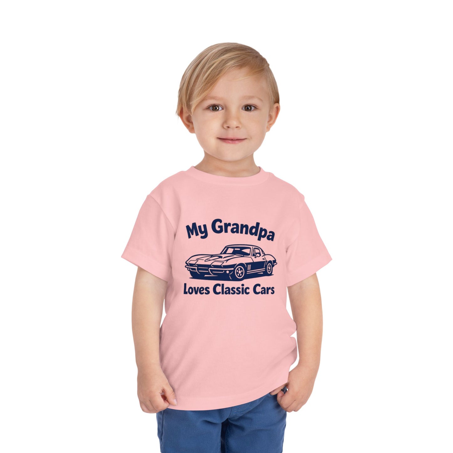 Funny Car T-Shirt | Classic Car Toddler T-Shirt| Grandpa Car Lover Gift | 1967 Chevrolet Corvette | Grandpa Likes Cars